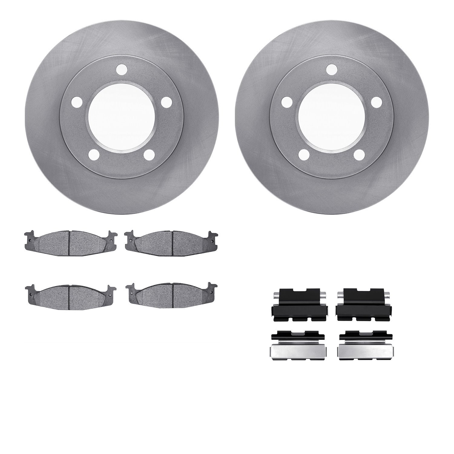 6312-54094 Brake Rotors with 3000-Series Ceramic Brake Pads Kit with Hardware, 1994-1996 Ford/Lincoln/Mercury/Mazda, Position: F