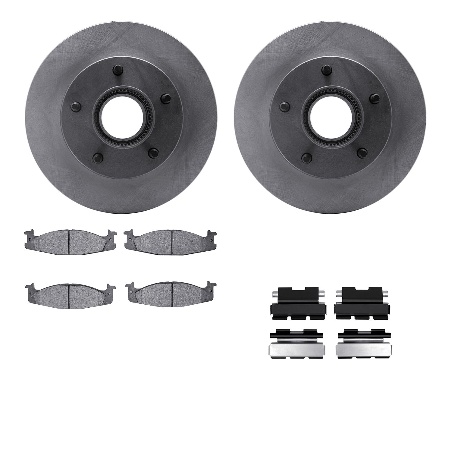 6312-54096 Brake Rotors with 3000-Series Ceramic Brake Pads Kit with Hardware, 1994-1995 Ford/Lincoln/Mercury/Mazda, Position: F