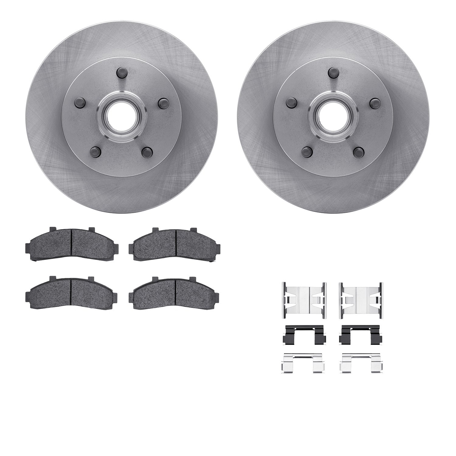 6312-54101 Brake Rotors with 3000-Series Ceramic Brake Pads Kit with Hardware, 1995-1997 Ford/Lincoln/Mercury/Mazda, Position: F