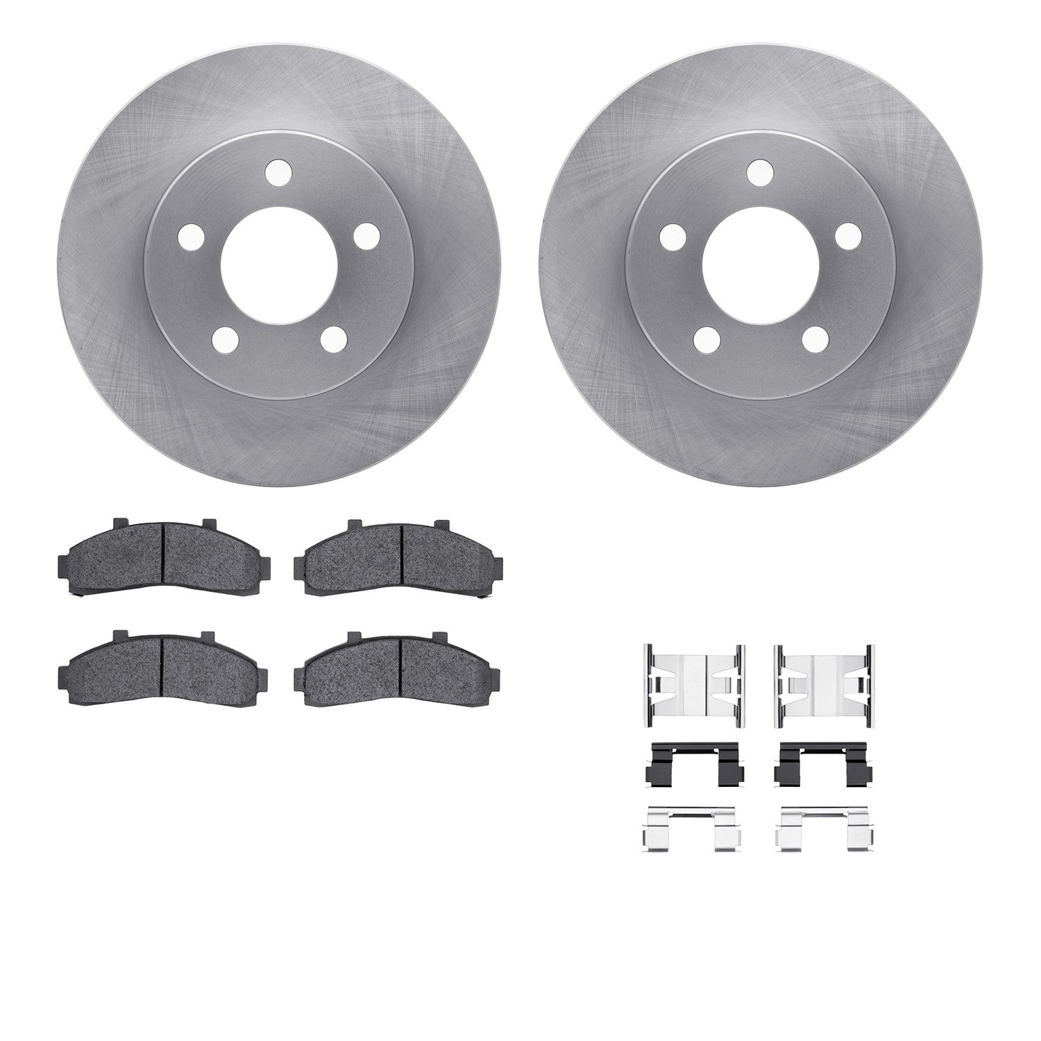 6312-54104 Brake Rotors with 3000-Series Ceramic Brake Pads Kit with Hardware, 1995-2002 Ford/Lincoln/Mercury/Mazda, Position: F
