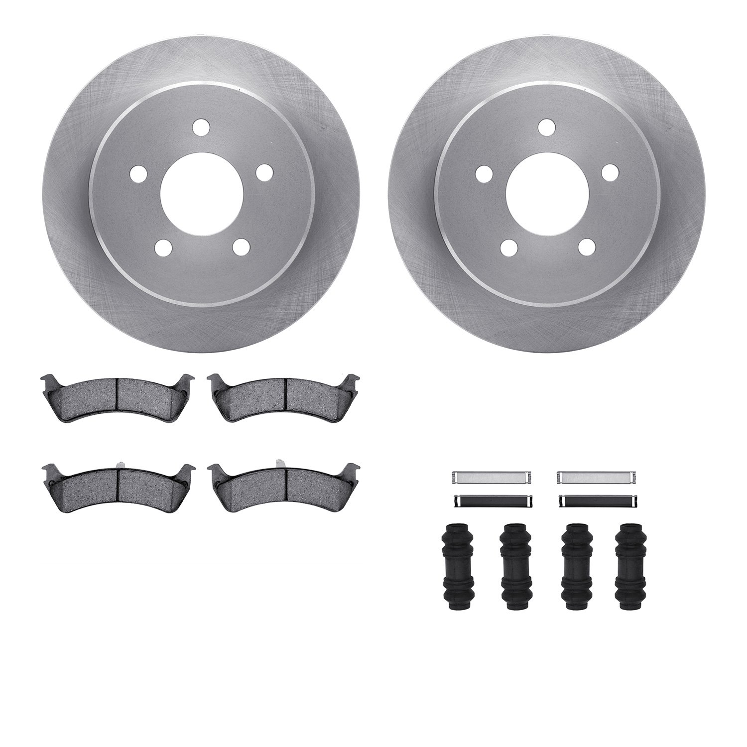 6312-54109 Brake Rotors with 3000-Series Ceramic Brake Pads Kit with Hardware, 1995-2002 Ford/Lincoln/Mercury/Mazda, Position: R