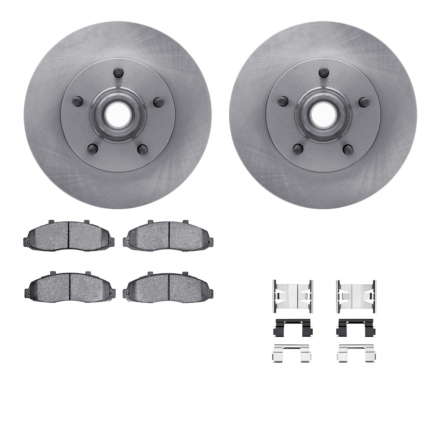 6312-54113 Brake Rotors with 3000-Series Ceramic Brake Pads Kit with Hardware, 2000-2004 Ford/Lincoln/Mercury/Mazda, Position: F