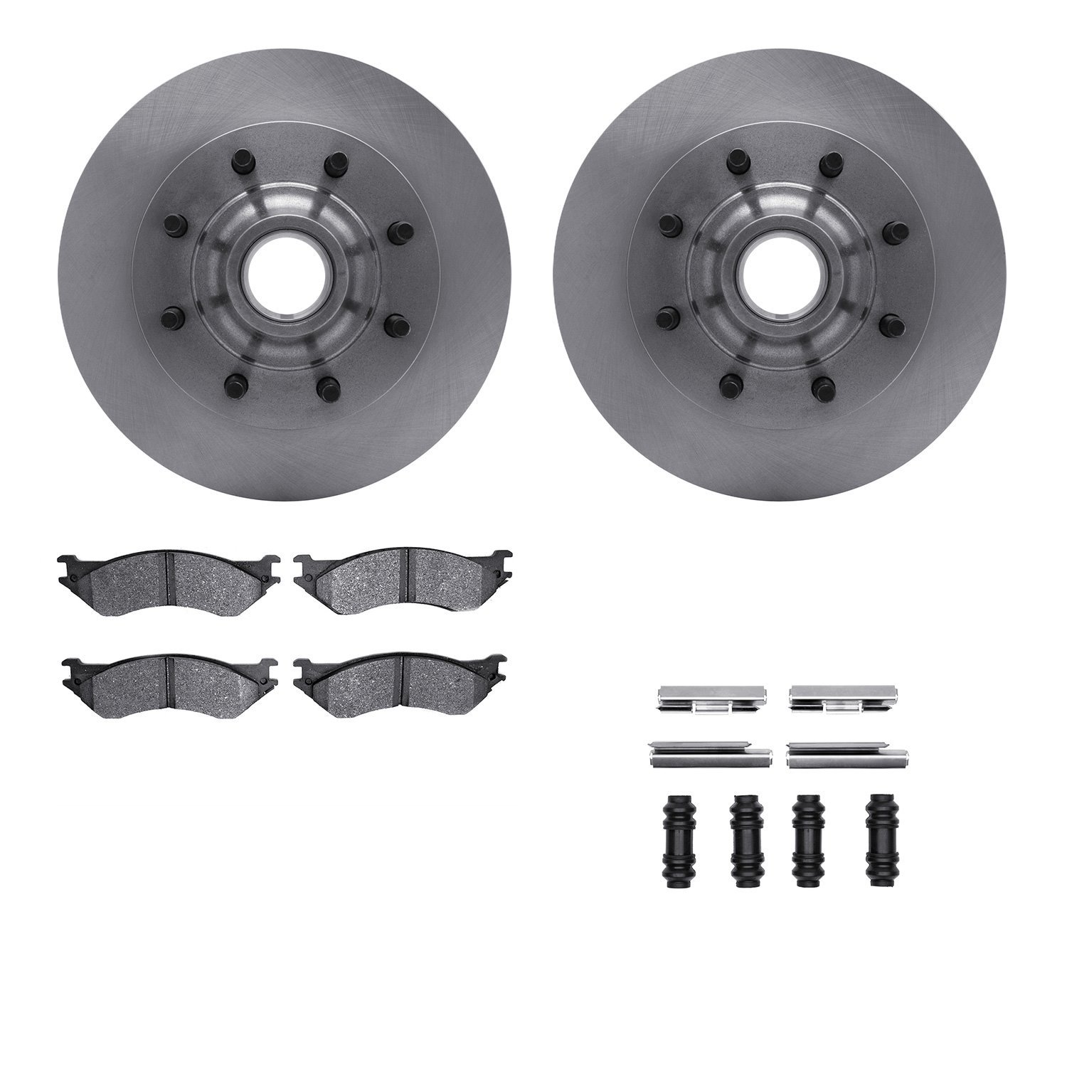 6312-54114 Brake Rotors with 3000-Series Ceramic Brake Pads Kit with Hardware, 2000-2004 Ford/Lincoln/Mercury/Mazda, Position: F