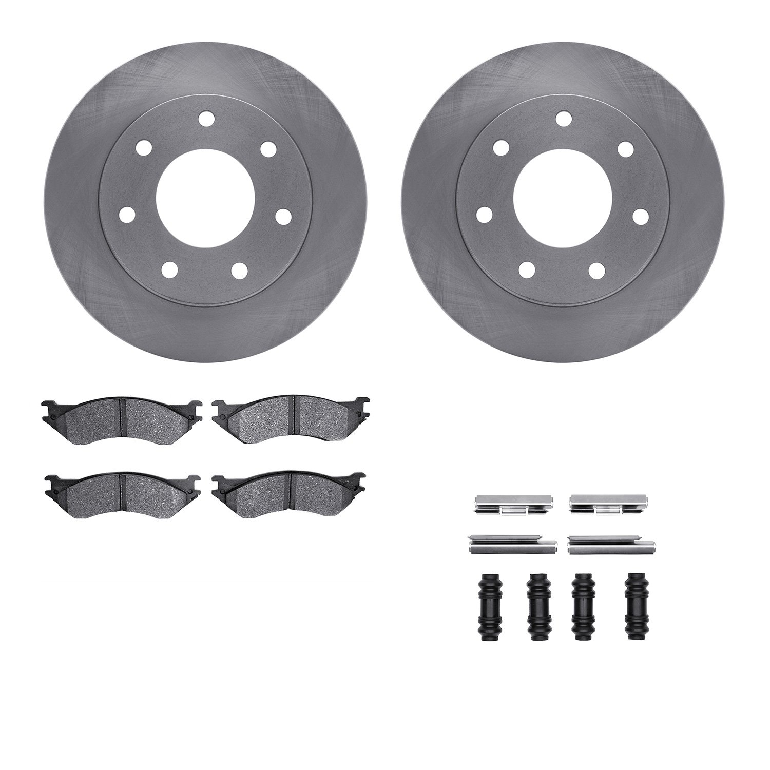 6312-54116 Brake Rotors with 3000-Series Ceramic Brake Pads Kit with Hardware, 1997-2004 Ford/Lincoln/Mercury/Mazda, Position: F