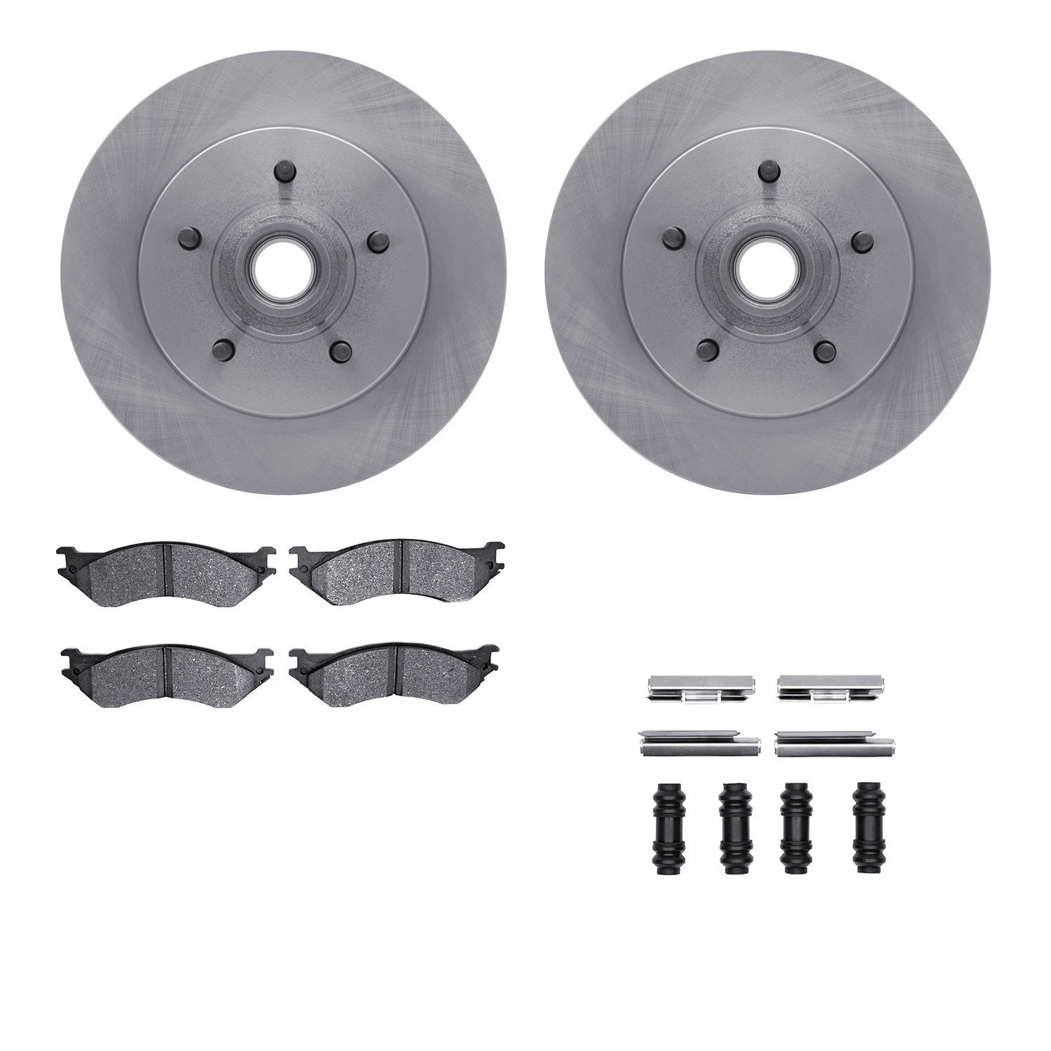 6312-54117 Brake Rotors with 3000-Series Ceramic Brake Pads Kit with Hardware, 1997-2000 Ford/Lincoln/Mercury/Mazda, Position: F
