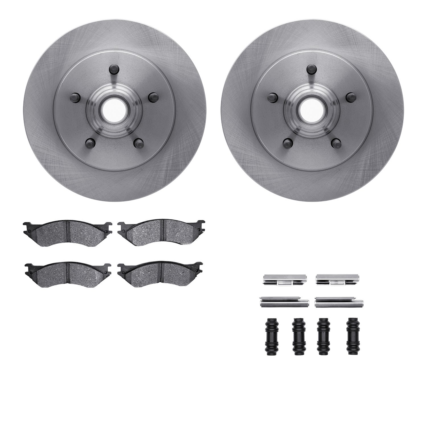 6312-54119 Brake Rotors with 3000-Series Ceramic Brake Pads Kit with Hardware, 1999-2004 Ford/Lincoln/Mercury/Mazda, Position: F