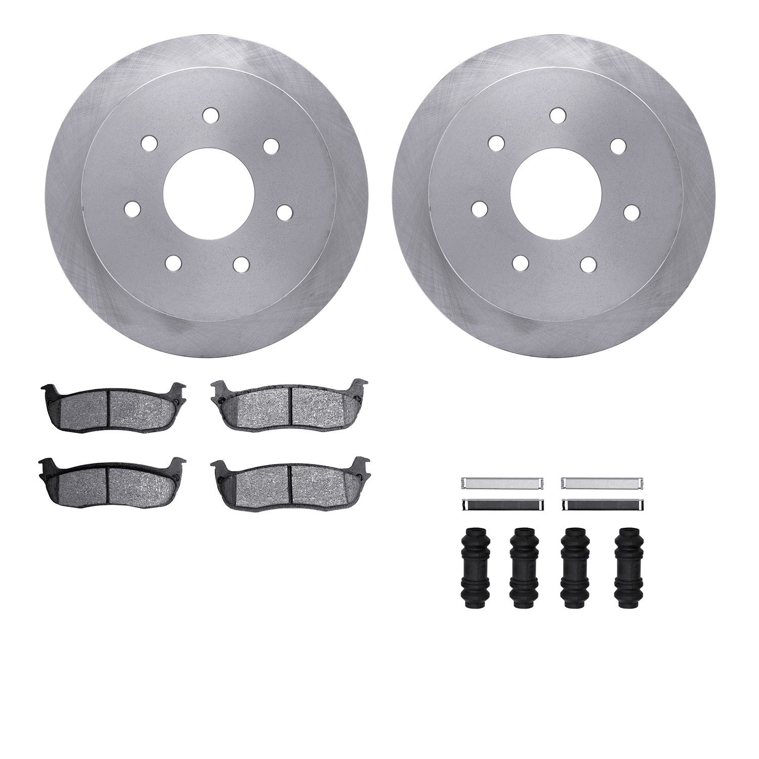 6312-54121 Brake Rotors with 3000-Series Ceramic Brake Pads Kit with Hardware, 1997-2004 Ford/Lincoln/Mercury/Mazda, Position: R