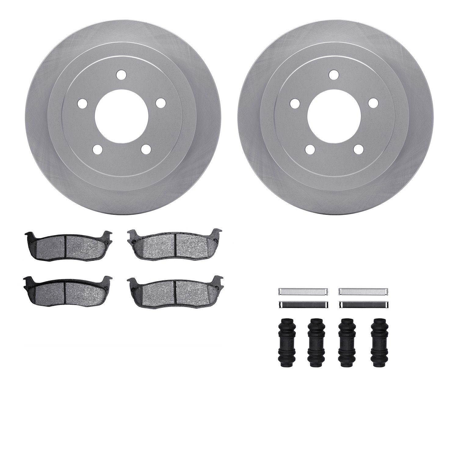 6312-54122 Brake Rotors with 3000-Series Ceramic Brake Pads Kit with Hardware, 1997-2004 Ford/Lincoln/Mercury/Mazda, Position: R
