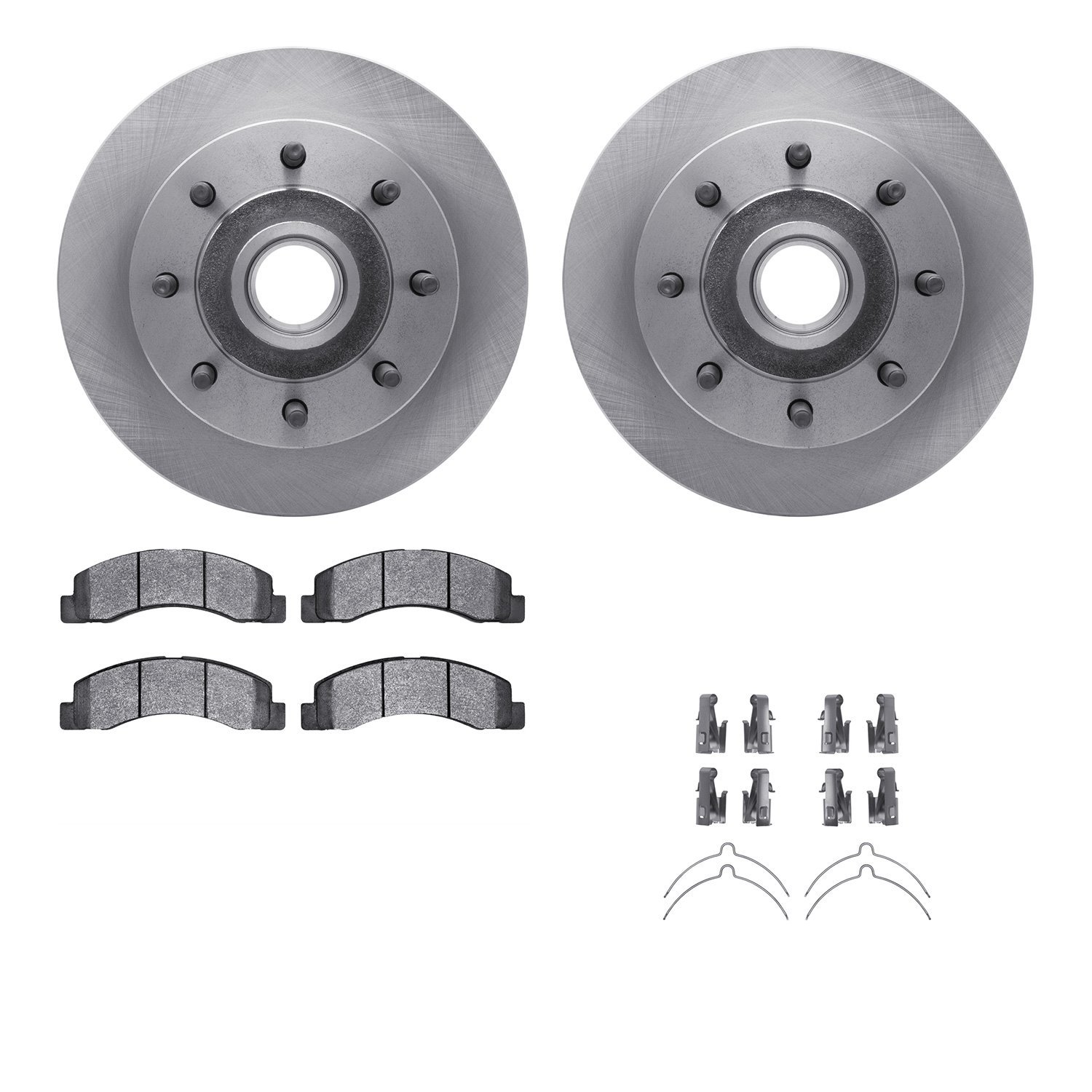 6312-54125 Brake Rotors with 3000-Series Ceramic Brake Pads Kit with Hardware, 1999-2002 Ford/Lincoln/Mercury/Mazda, Position: F