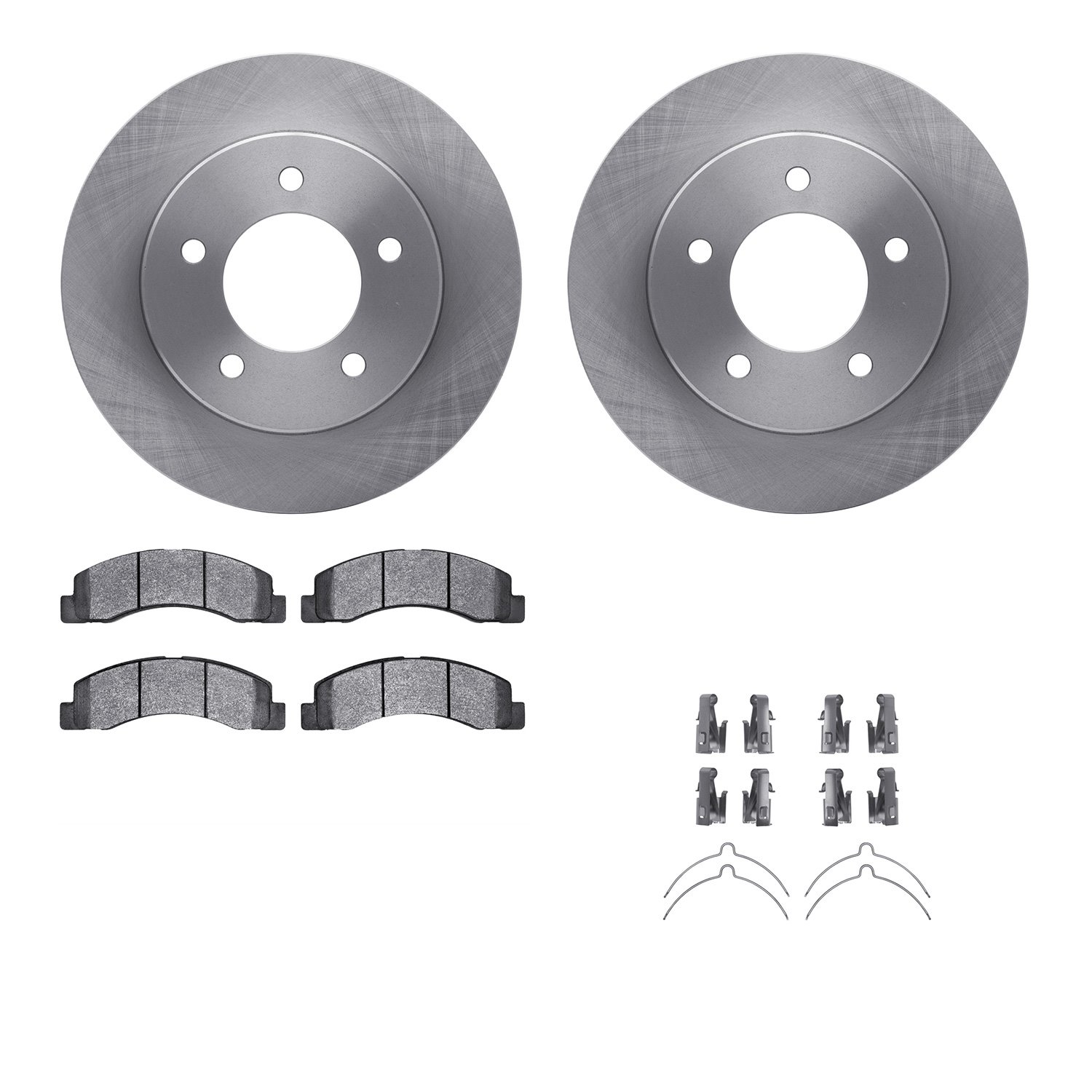 6312-54127 Brake Rotors with 3000-Series Ceramic Brake Pads Kit with Hardware, 1999-2005 Ford/Lincoln/Mercury/Mazda, Position: F