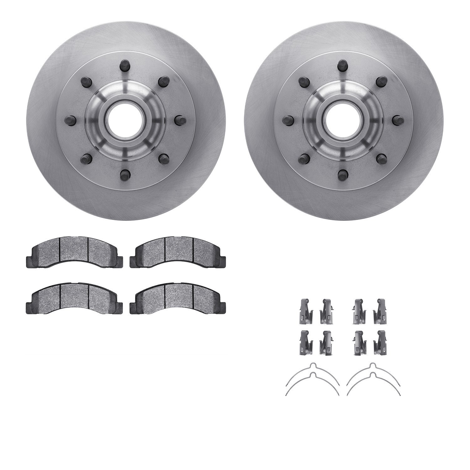 6312-54128 Brake Rotors with 3000-Series Ceramic Brake Pads Kit with Hardware, 2003-2005 Ford/Lincoln/Mercury/Mazda, Position: F