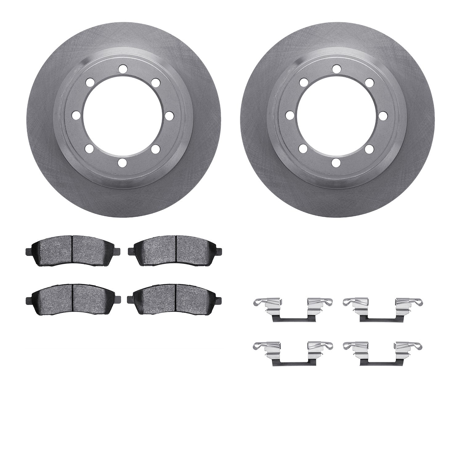 6312-54130 Brake Rotors with 3000-Series Ceramic Brake Pads Kit with Hardware, 1999-2004 Ford/Lincoln/Mercury/Mazda, Position: R