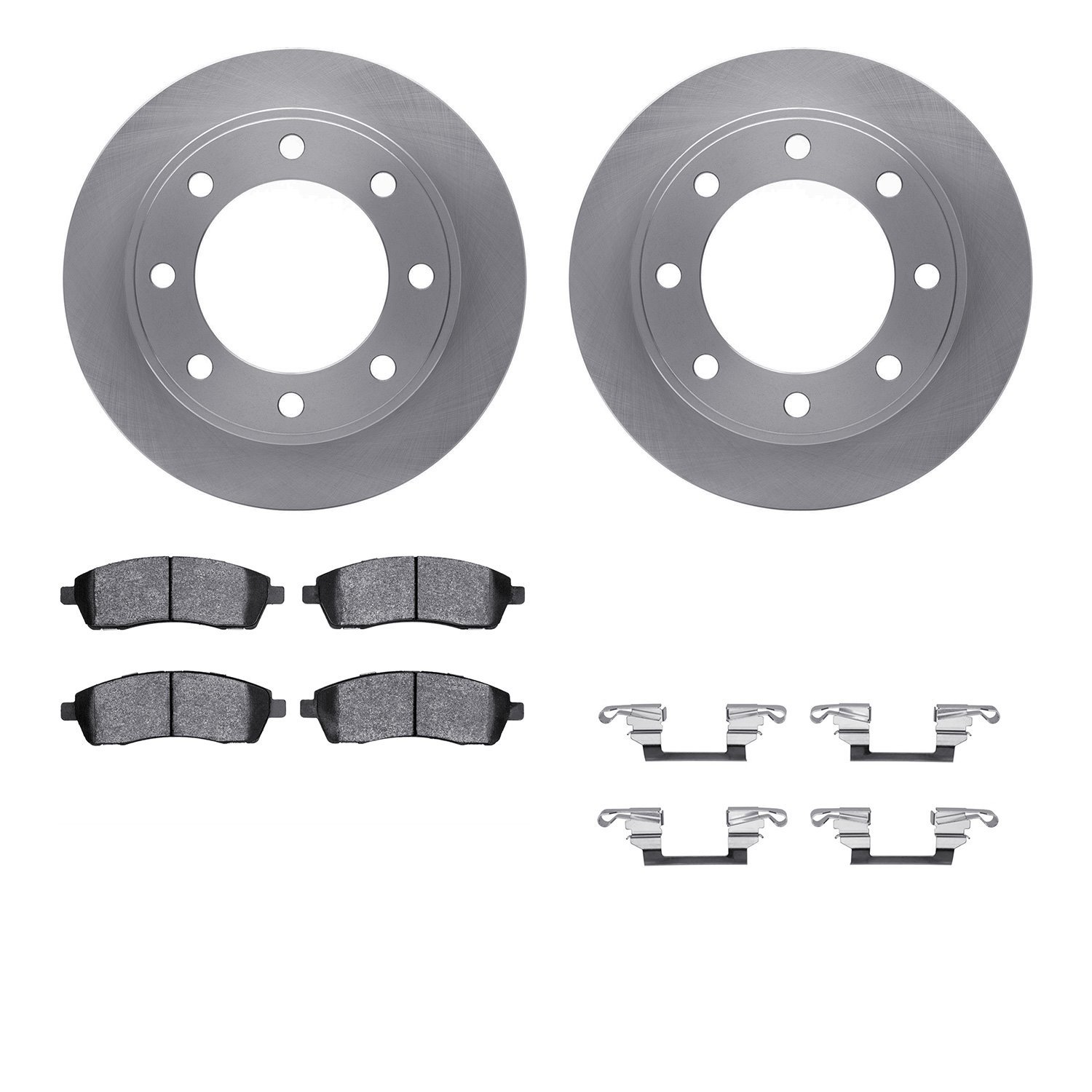 6312-54131 Brake Rotors with 3000-Series Ceramic Brake Pads Kit with Hardware, 1999-2005 Ford/Lincoln/Mercury/Mazda, Position: R