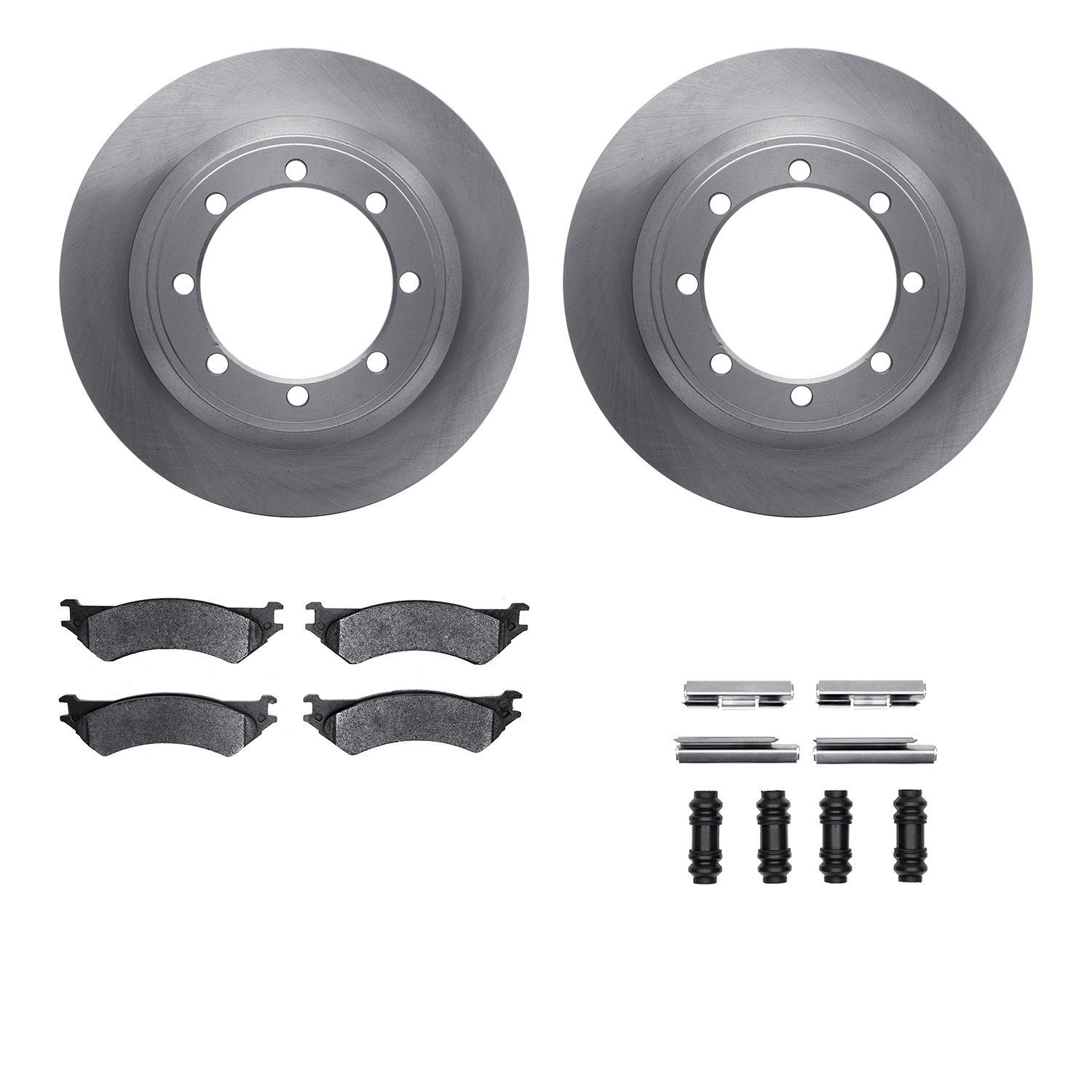 6312-54133 Brake Rotors with 3000-Series Ceramic Brake Pads Kit with Hardware, 1999-2007 Ford/Lincoln/Mercury/Mazda, Position: R