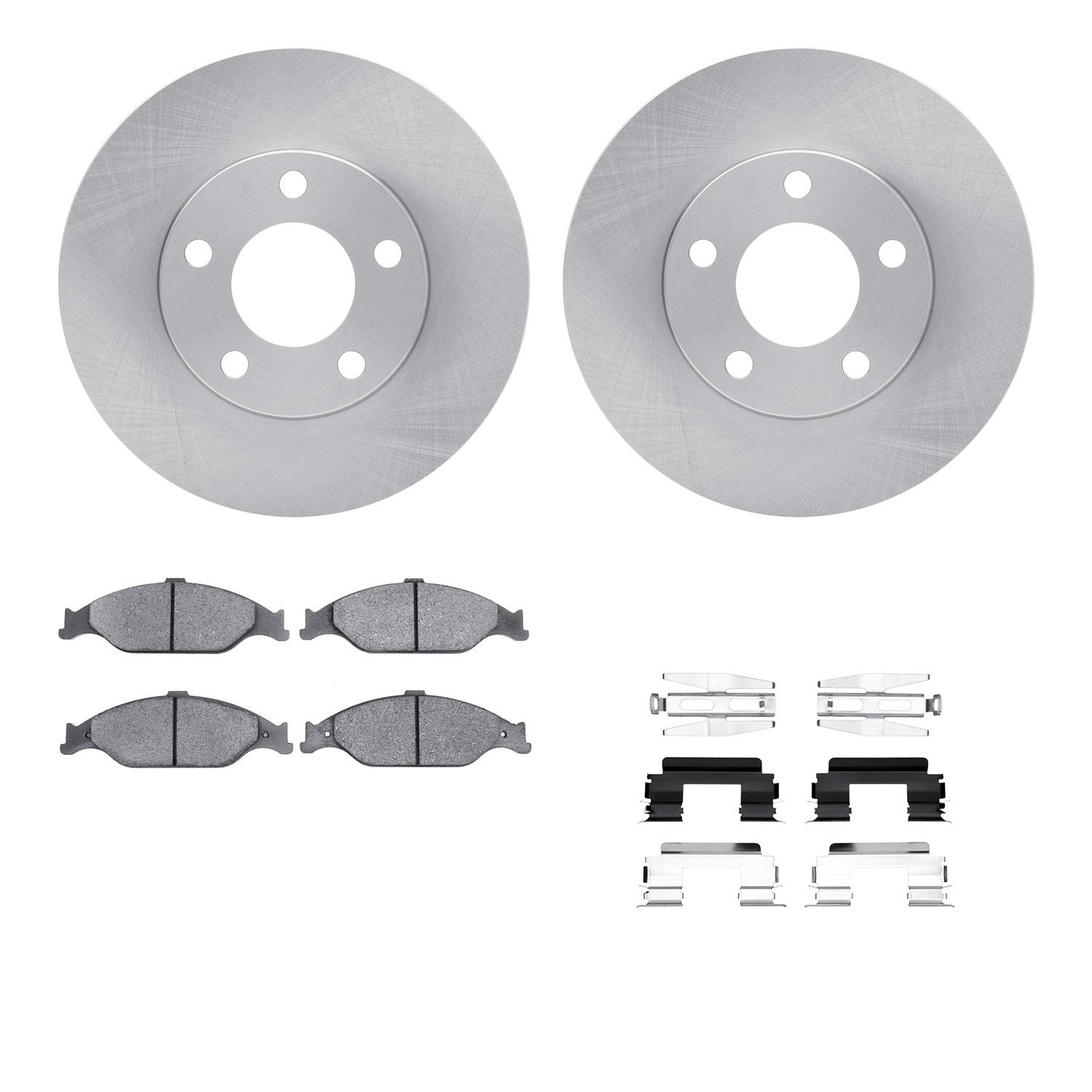 6312-54135 Brake Rotors with 3000-Series Ceramic Brake Pads Kit with Hardware, 1999-2004 Ford/Lincoln/Mercury/Mazda, Position: F