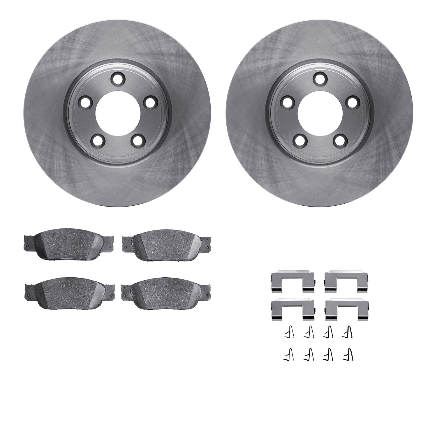 6312-54136 Brake Rotors with 3000-Series Ceramic Brake Pads Kit with Hardware, 2000-2006 Multiple Makes/Models, Position: Front