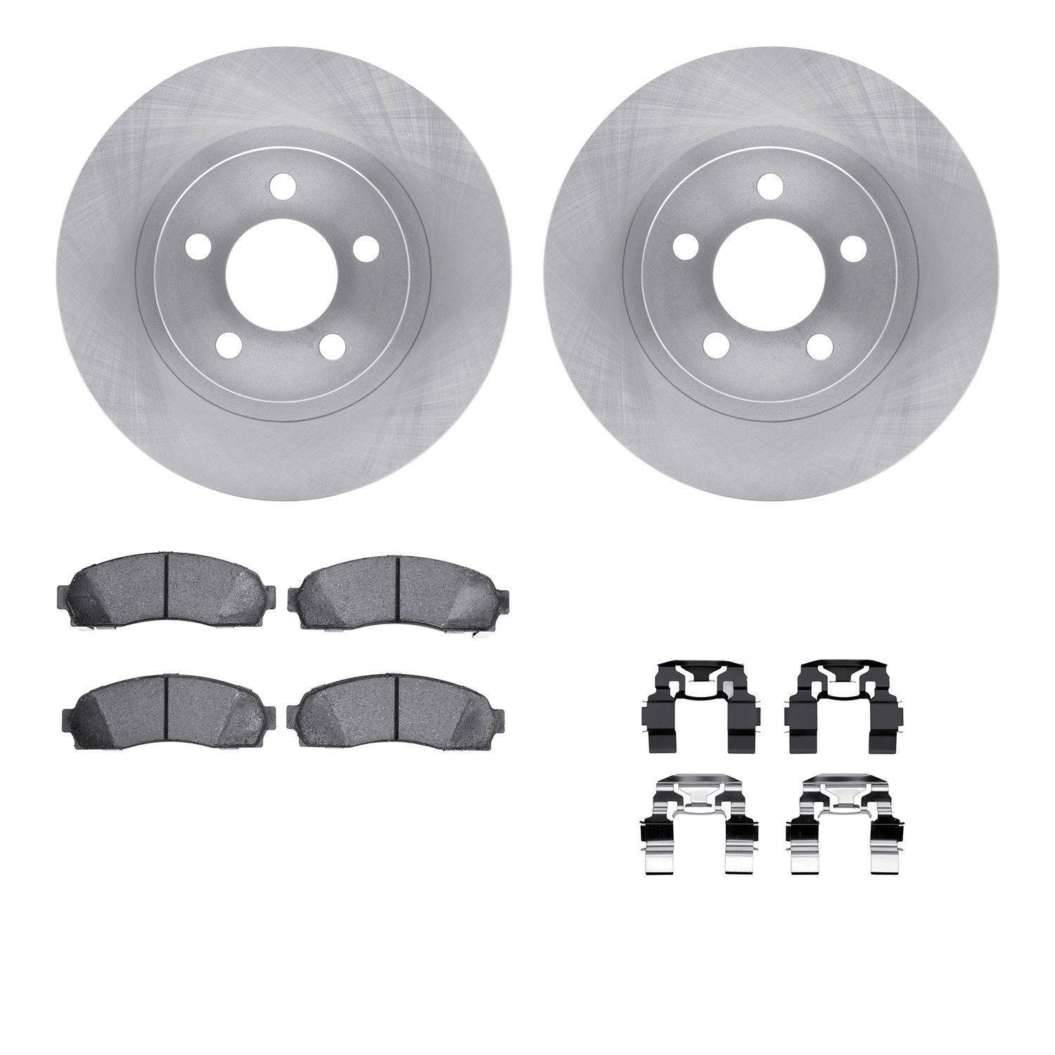 6312-54139 Brake Rotors with 3000-Series Ceramic Brake Pads Kit with Hardware, 2001-2005 Ford/Lincoln/Mercury/Mazda, Position: F