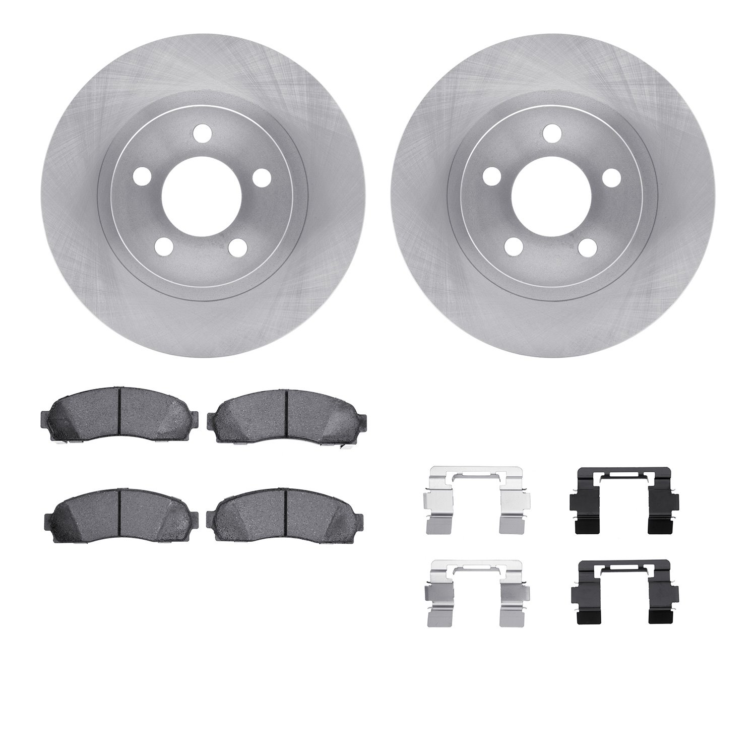 6312-54142 Brake Rotors with 3000-Series Ceramic Brake Pads Kit with Hardware, 2003-2011 Ford/Lincoln/Mercury/Mazda, Position: F
