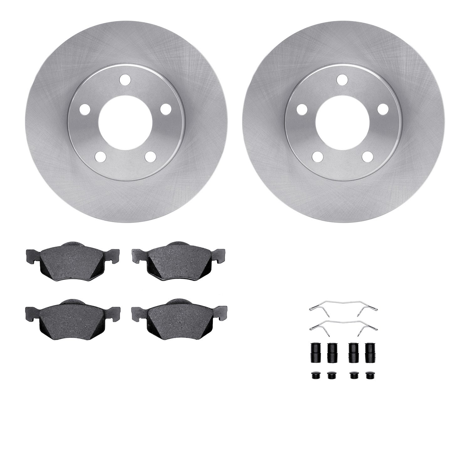 6312-54144 Brake Rotors with 3000-Series Ceramic Brake Pads Kit with Hardware, 2001-2007 Ford/Lincoln/Mercury/Mazda, Position: F
