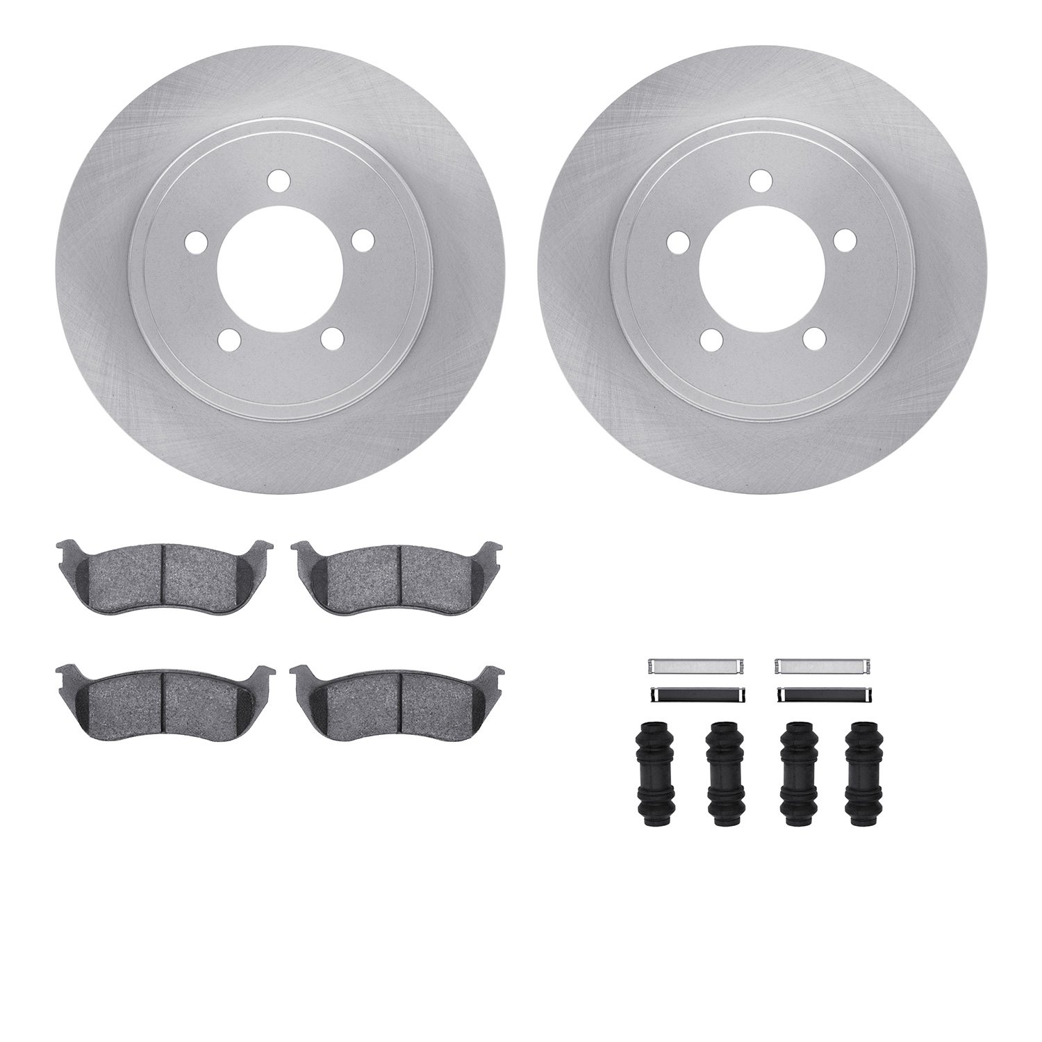 6312-54145 Brake Rotors with 3000-Series Ceramic Brake Pads Kit with Hardware, 2002-2005 Ford/Lincoln/Mercury/Mazda, Position: R