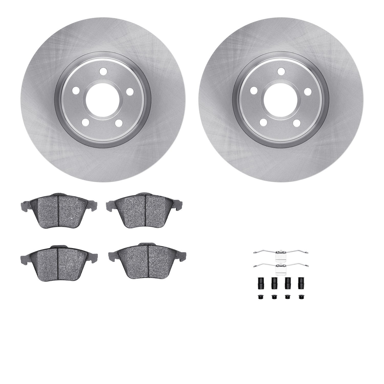 6312-54146 Brake Rotors with 3000-Series Ceramic Brake Pads Kit with Hardware, 2004-2013 Volvo, Position: Front