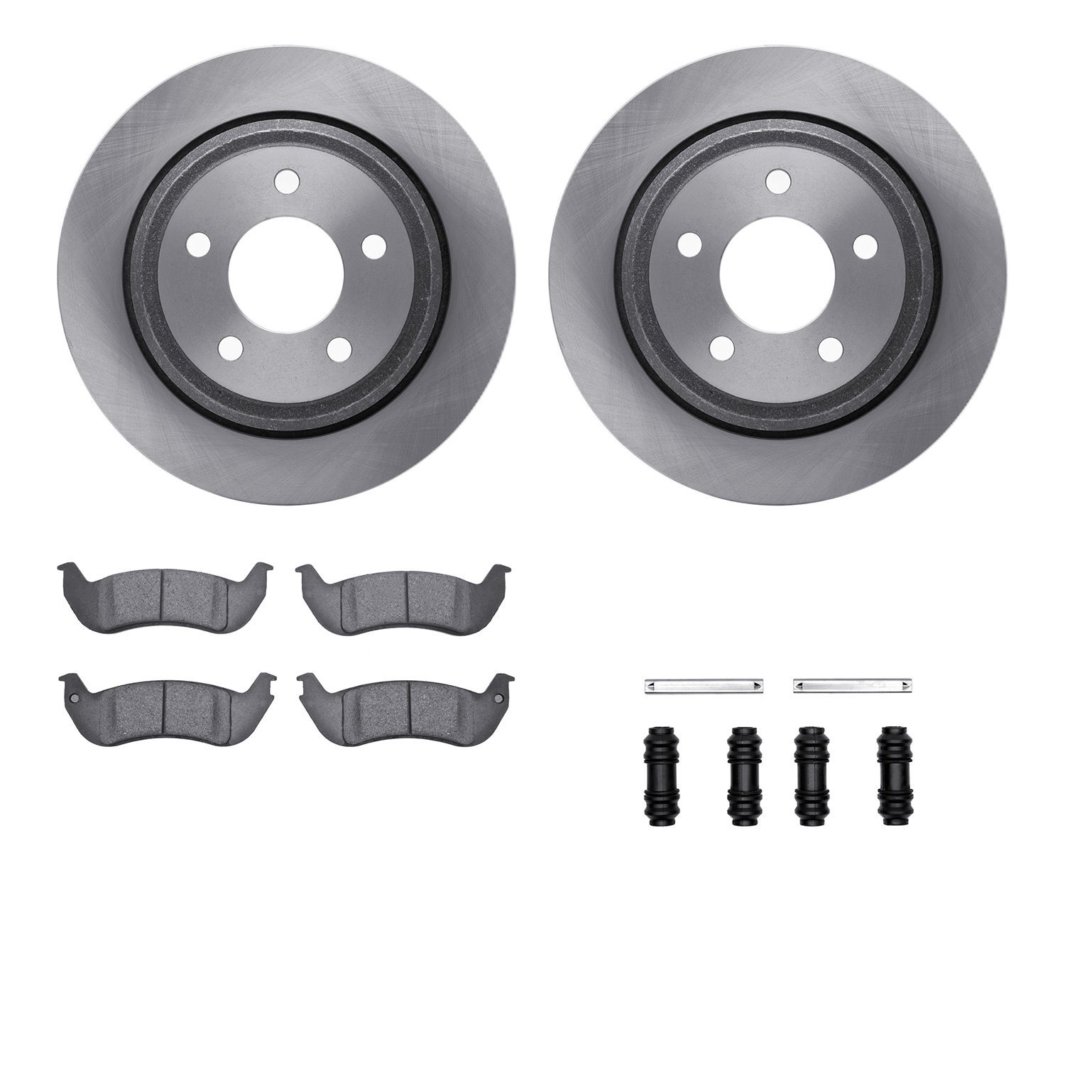 6312-54147 Brake Rotors with 3000-Series Ceramic Brake Pads Kit with Hardware, 2010-2011 Ford/Lincoln/Mercury/Mazda, Position: R