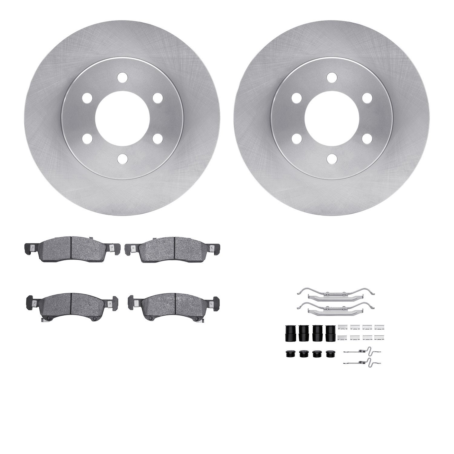 6312-54148 Brake Rotors with 3000-Series Ceramic Brake Pads Kit with Hardware, 2002-2006 Ford/Lincoln/Mercury/Mazda, Position: F