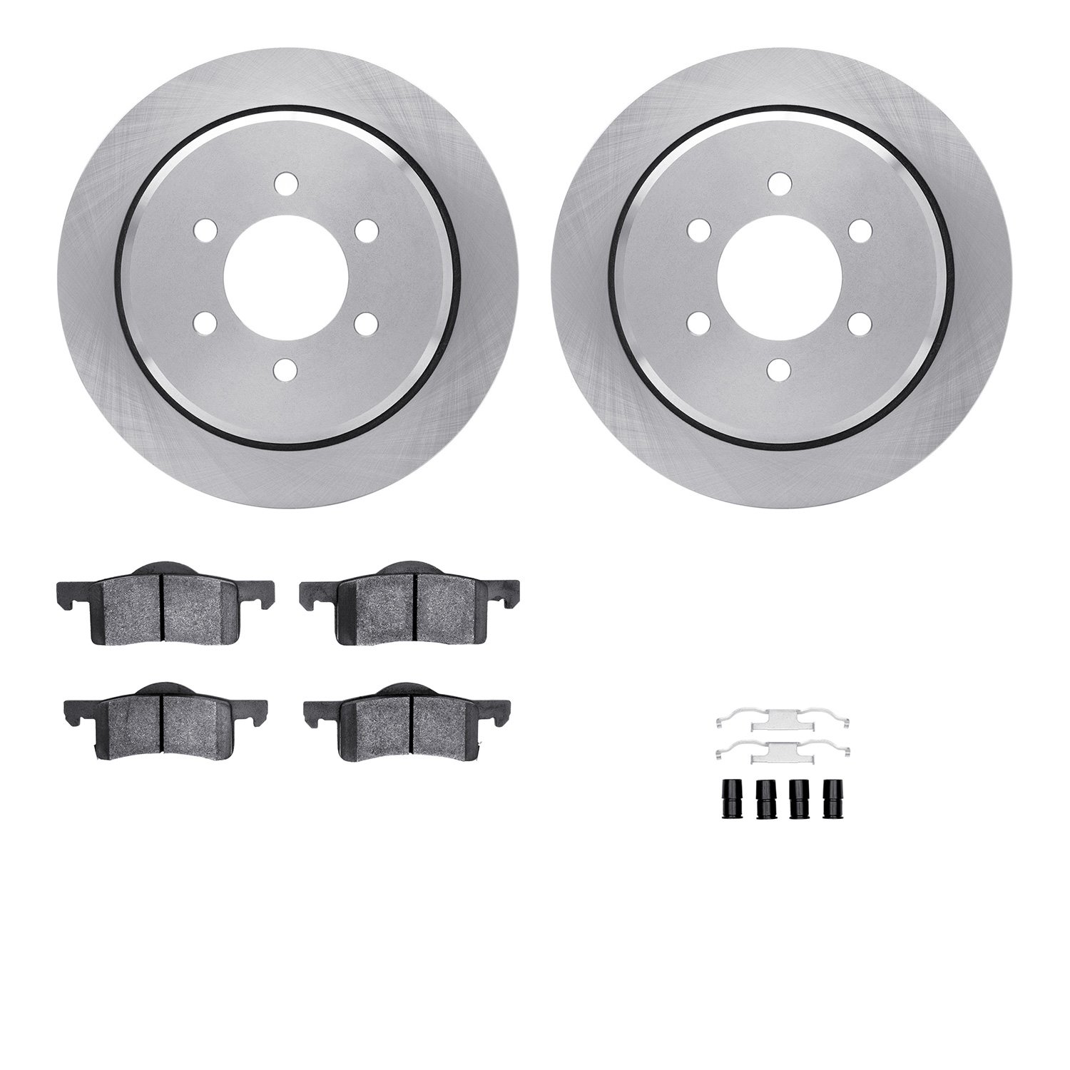 6312-54149 Brake Rotors with 3000-Series Ceramic Brake Pads Kit with Hardware, 2002-2006 Ford/Lincoln/Mercury/Mazda, Position: R