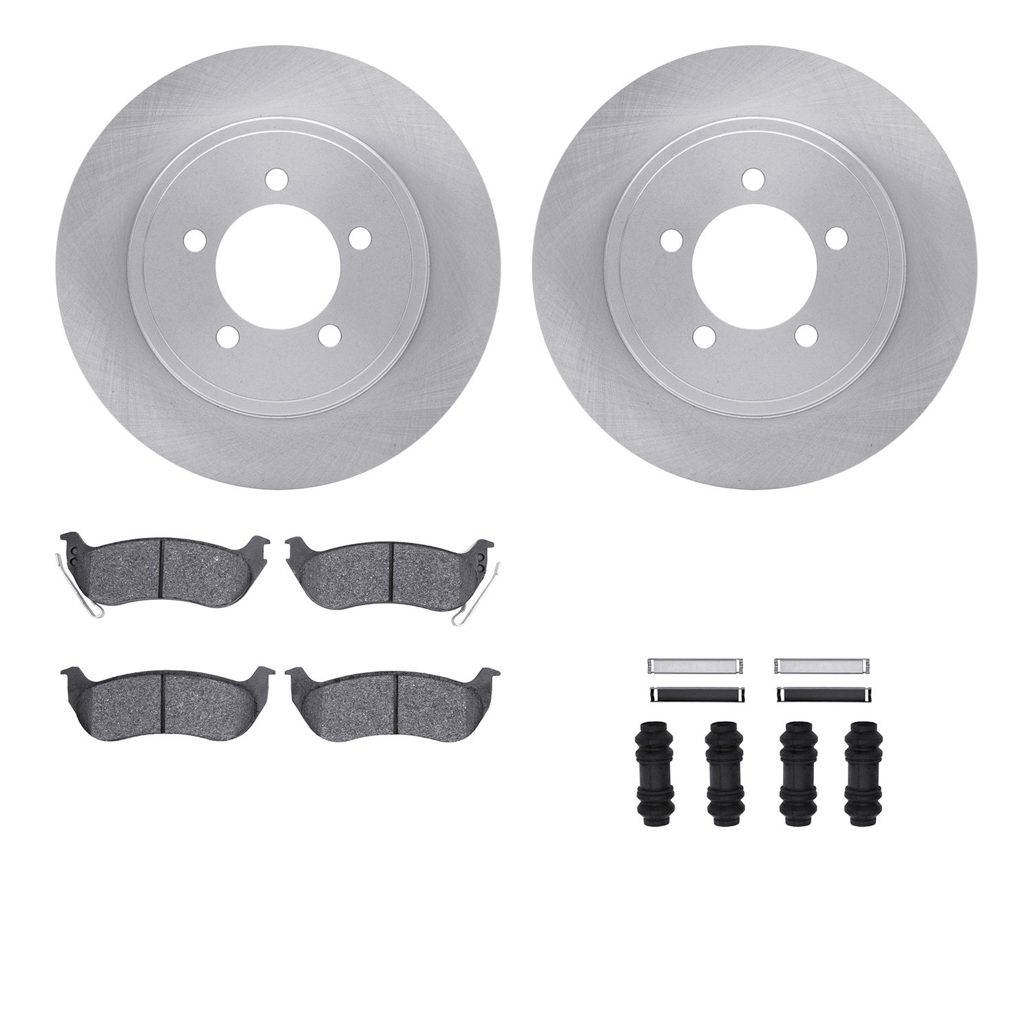6312-54151 Brake Rotors with 3000-Series Ceramic Brake Pads Kit with Hardware, 2006-2010 Ford/Lincoln/Mercury/Mazda, Position: R