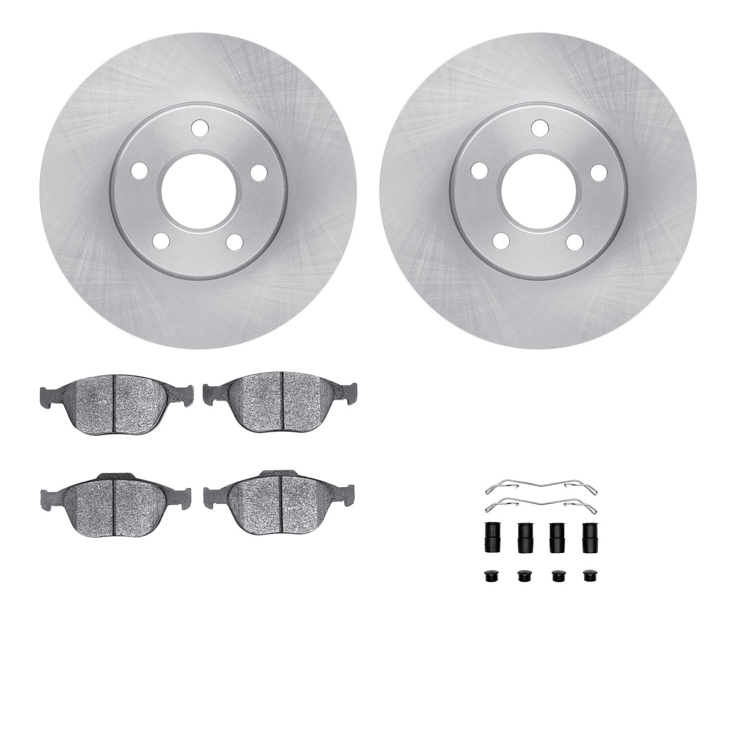 6312-54153 Brake Rotors with 3000-Series Ceramic Brake Pads Kit with Hardware, 2010-2013 Ford/Lincoln/Mercury/Mazda, Position: F