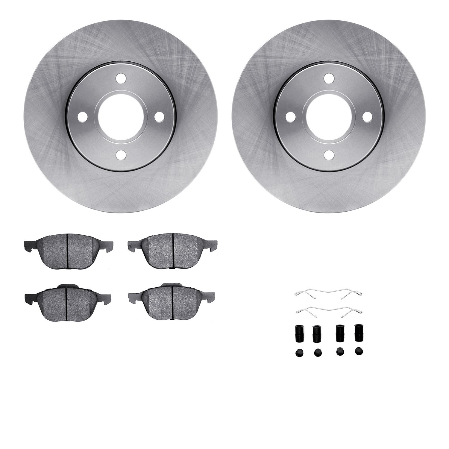 6312-54166 Brake Rotors with 3000-Series Ceramic Brake Pads Kit with Hardware, 2005-2012 Ford/Lincoln/Mercury/Mazda, Position: F