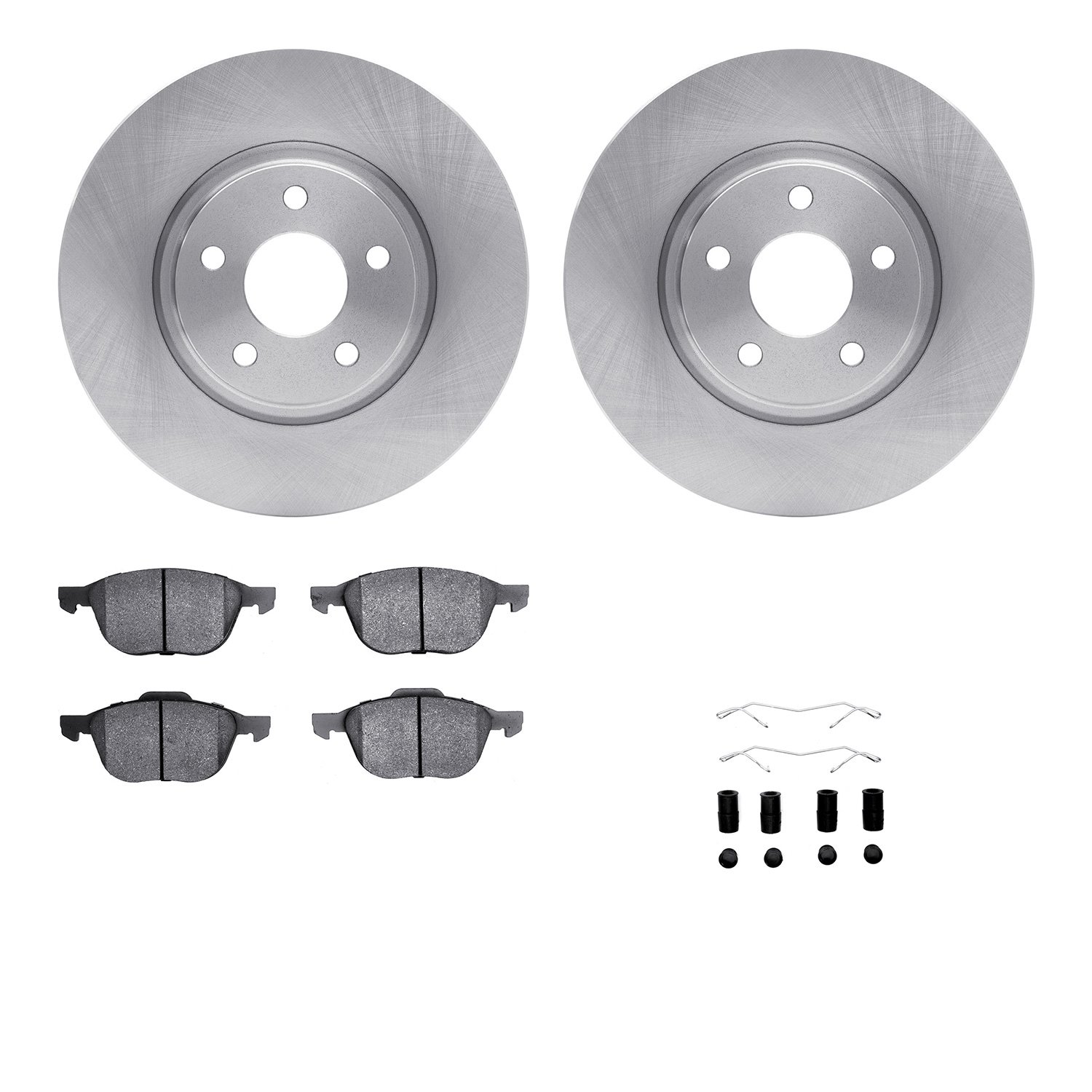 6312-54168 Brake Rotors with 3000-Series Ceramic Brake Pads Kit with Hardware, 2004-2019 Multiple Makes/Models, Position: Front