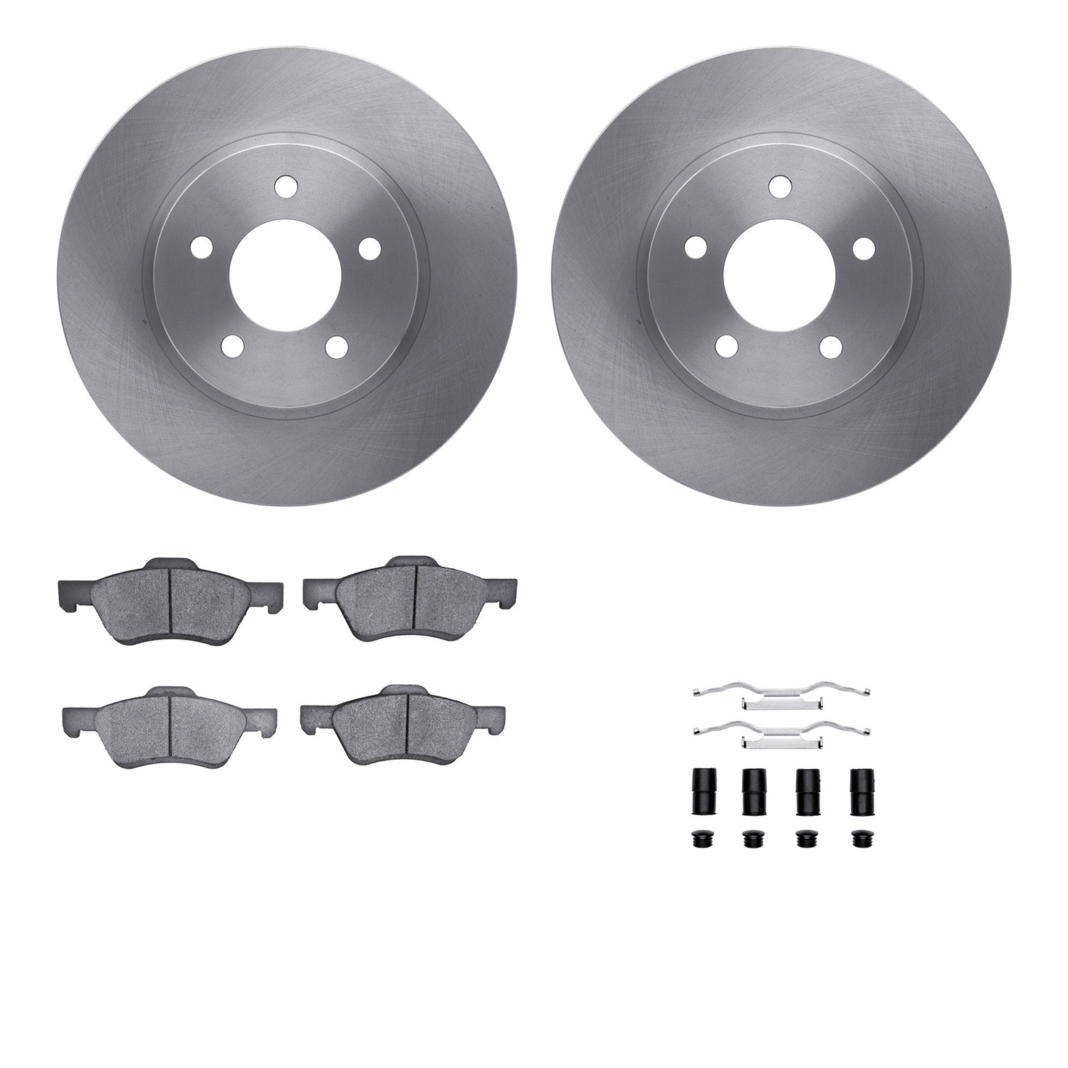 6312-54173 Brake Rotors with 3000-Series Ceramic Brake Pads Kit with Hardware, 2009-2012 Ford/Lincoln/Mercury/Mazda, Position: F