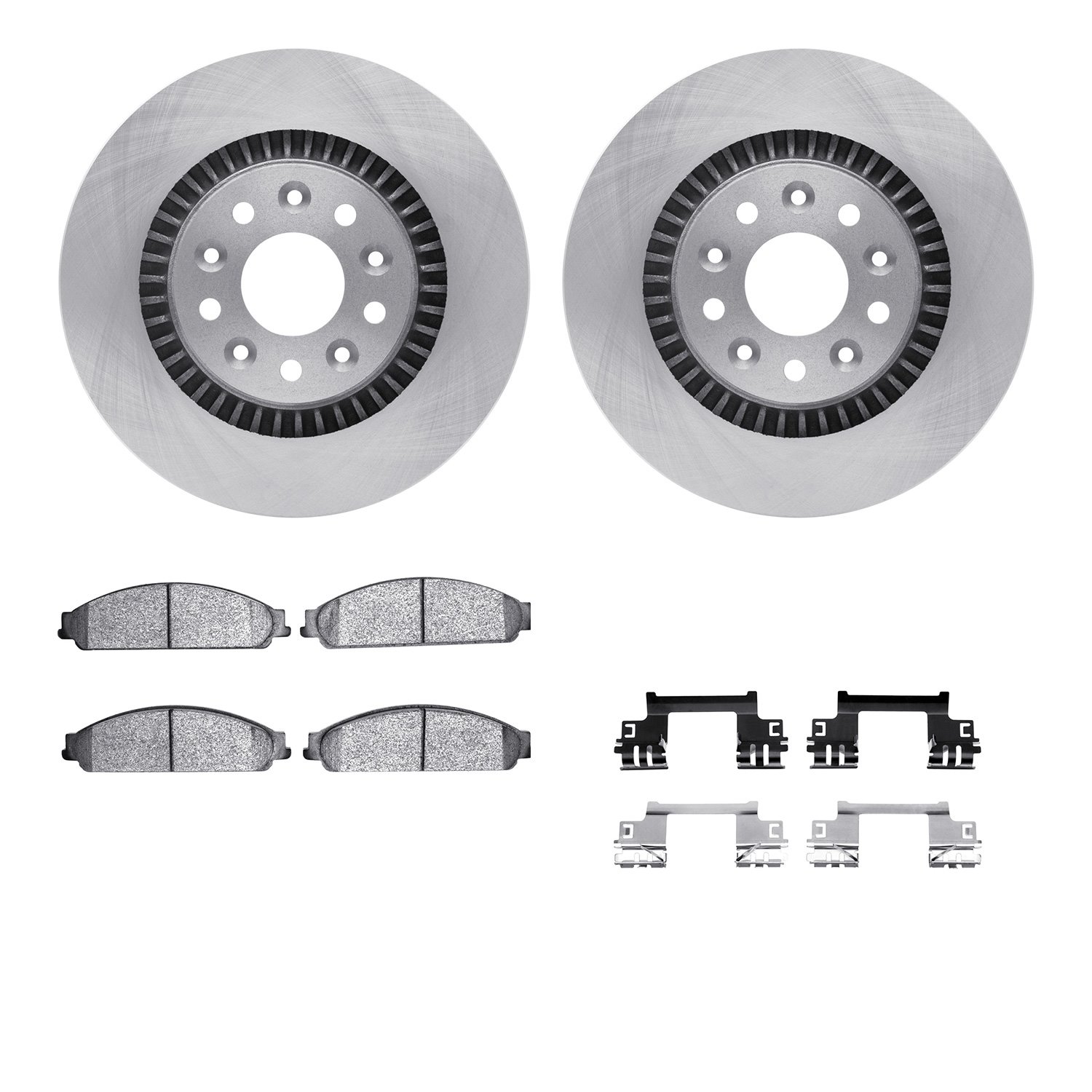 6312-54176 Brake Rotors with 3000-Series Ceramic Brake Pads Kit with Hardware, 2005-2009 Ford/Lincoln/Mercury/Mazda, Position: F