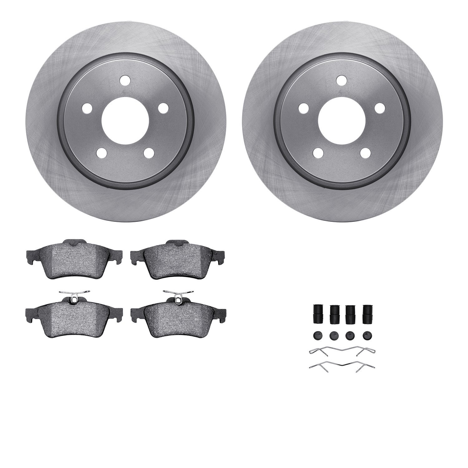 6312-54180 Brake Rotors with 3000-Series Ceramic Brake Pads Kit with Hardware, 2013-2018 Ford/Lincoln/Mercury/Mazda, Position: R