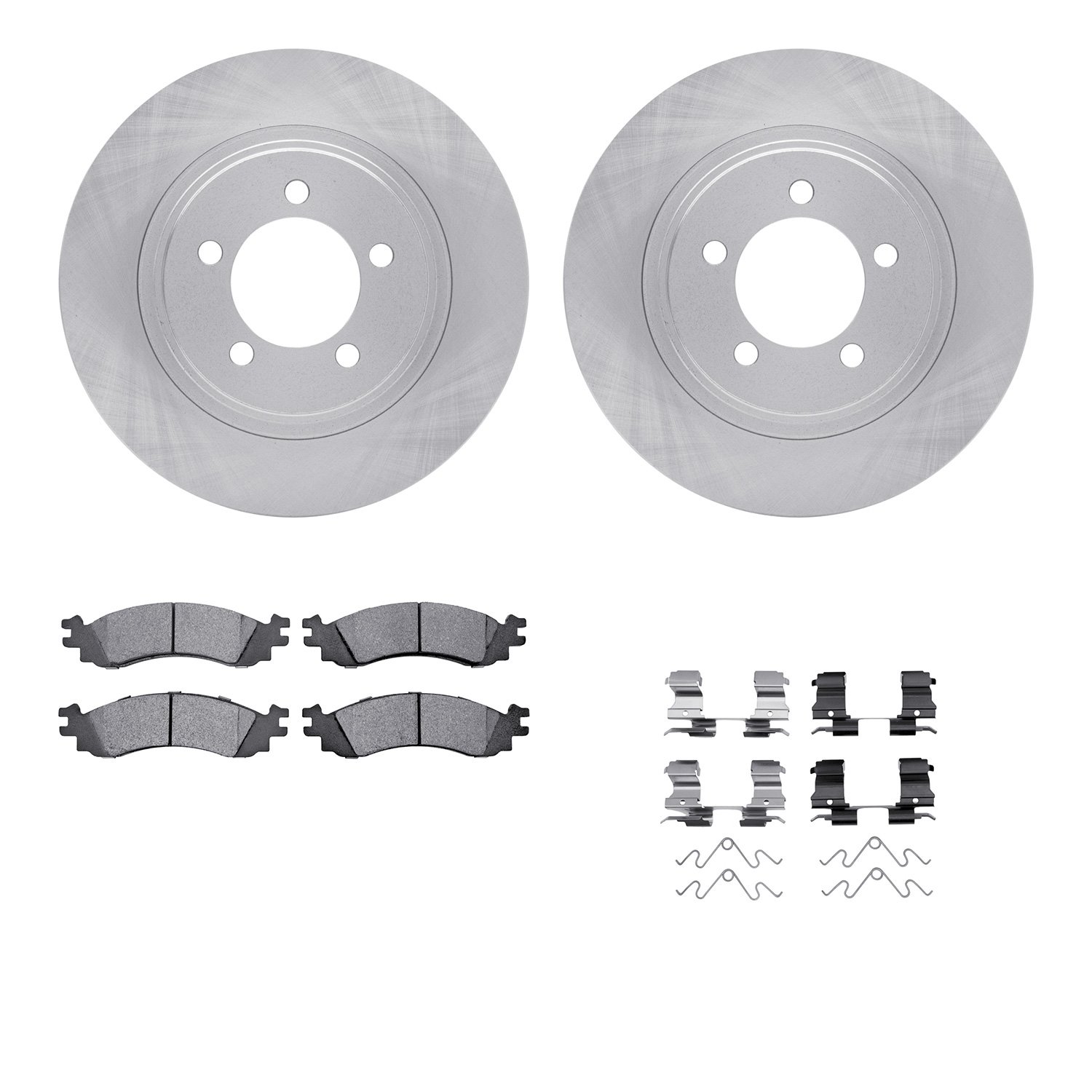 6312-54185 Brake Rotors with 3000-Series Ceramic Brake Pads Kit with Hardware, 2006-2010 Ford/Lincoln/Mercury/Mazda, Position: F