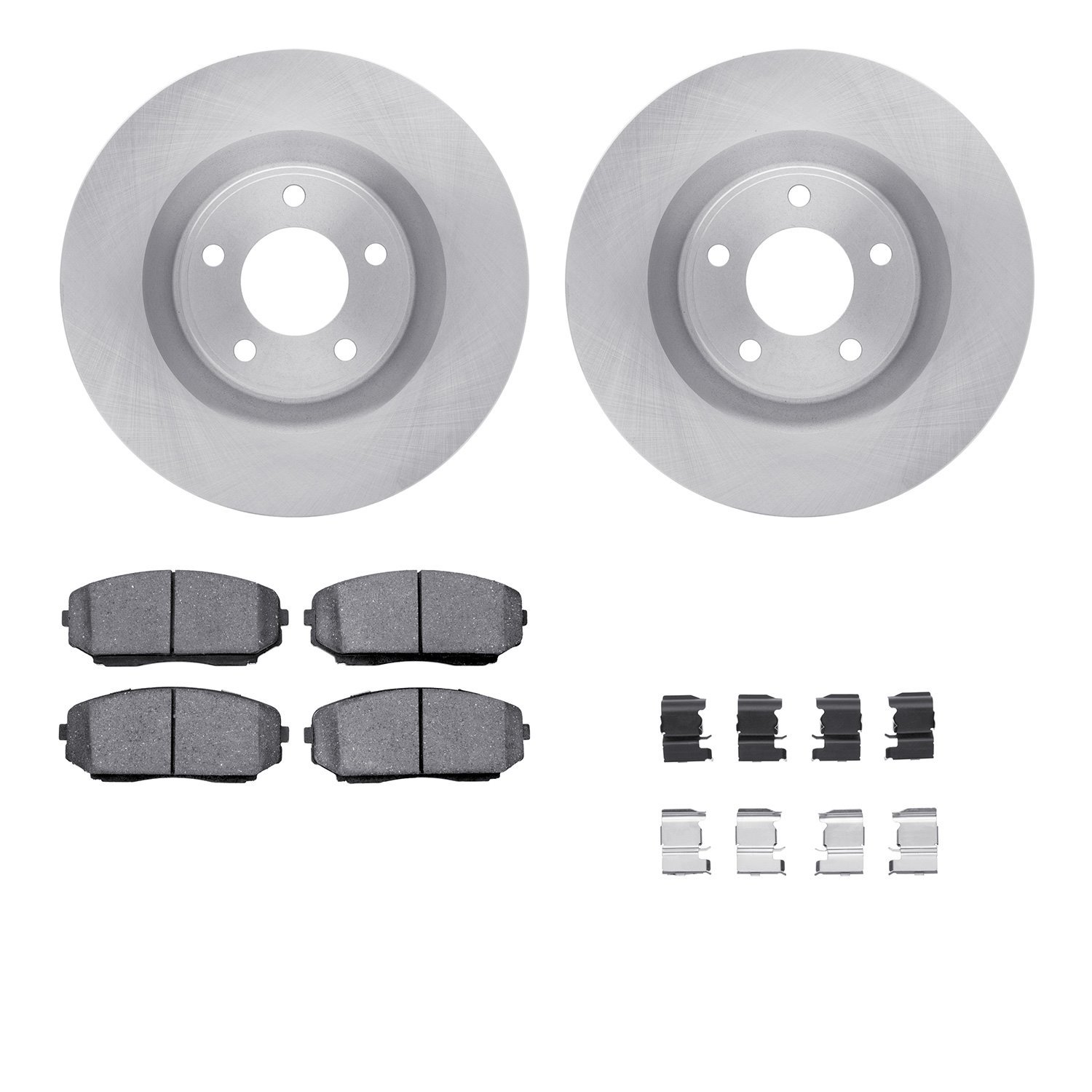 6312-54189 Brake Rotors with 3000-Series Ceramic Brake Pads Kit with Hardware, 2007-2015 Ford/Lincoln/Mercury/Mazda, Position: F