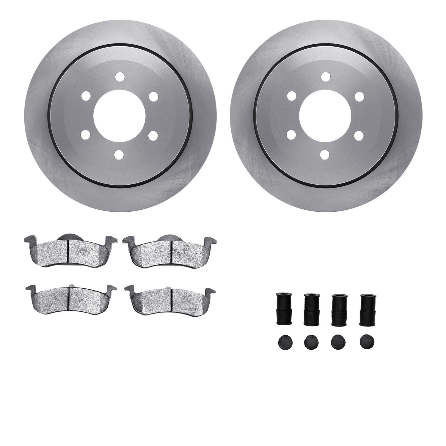 6312-54193 Brake Rotors with 3000-Series Ceramic Brake Pads Kit with Hardware, 2007-2017 Ford/Lincoln/Mercury/Mazda, Position: R