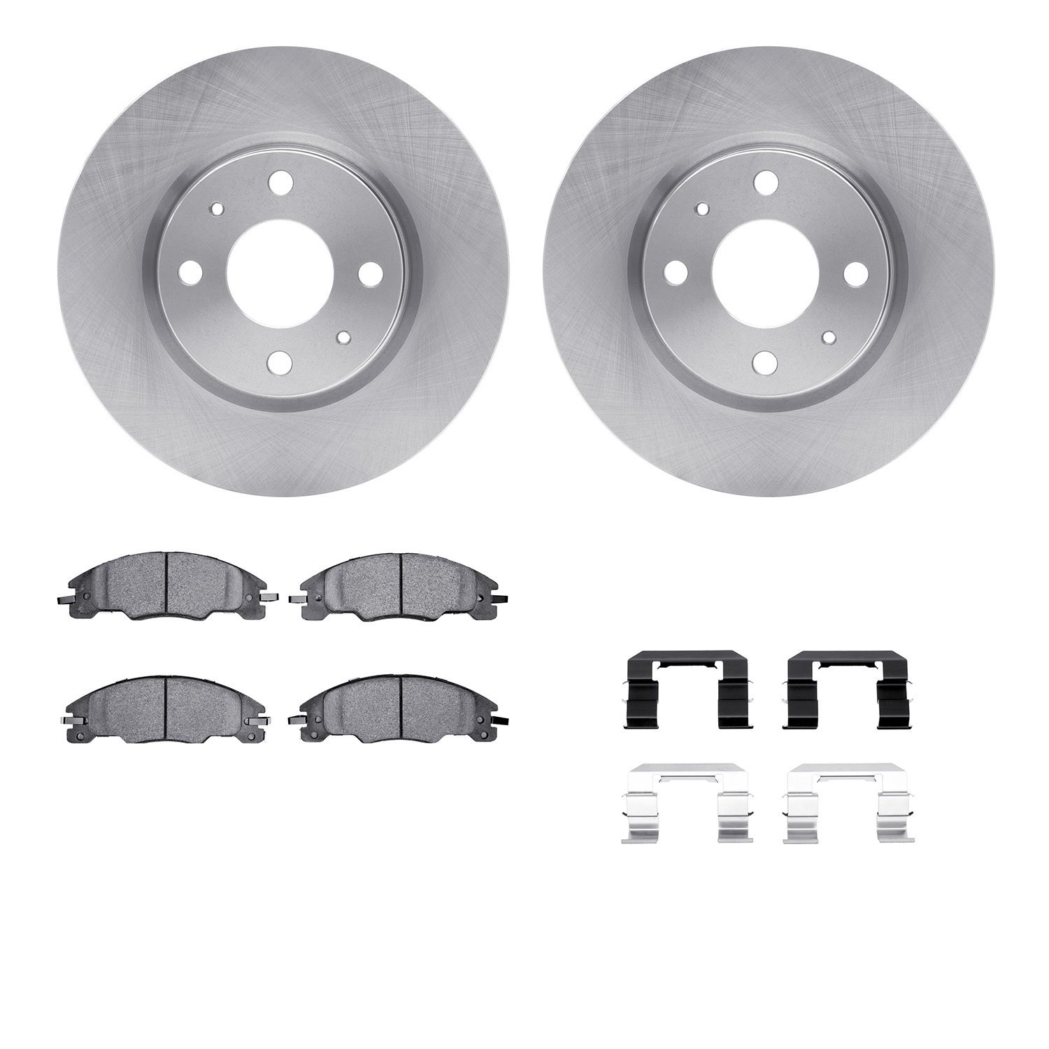 6312-54194 Brake Rotors with 3000-Series Ceramic Brake Pads Kit with Hardware, 2008-2011 Ford/Lincoln/Mercury/Mazda, Position: F