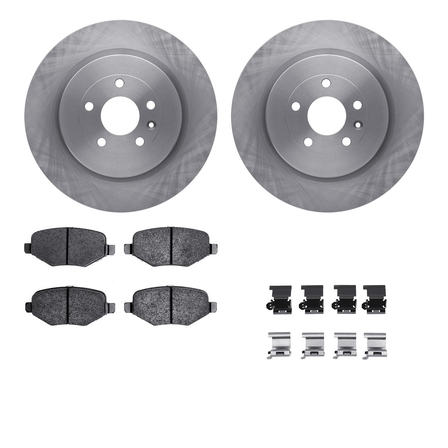 6312-54195 Brake Rotors with 3000-Series Ceramic Brake Pads Kit with Hardware, 2013-2016 Ford/Lincoln/Mercury/Mazda, Position: R