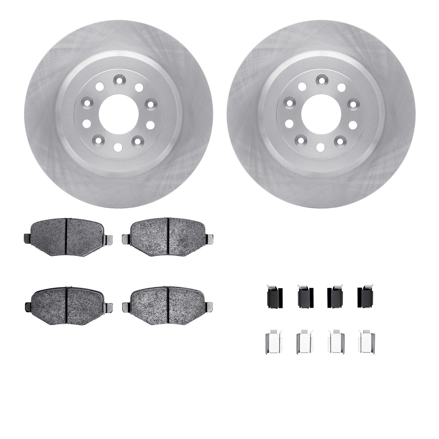 6312-54196 Brake Rotors with 3000-Series Ceramic Brake Pads Kit with Hardware, 2009-2019 Ford/Lincoln/Mercury/Mazda, Position: R