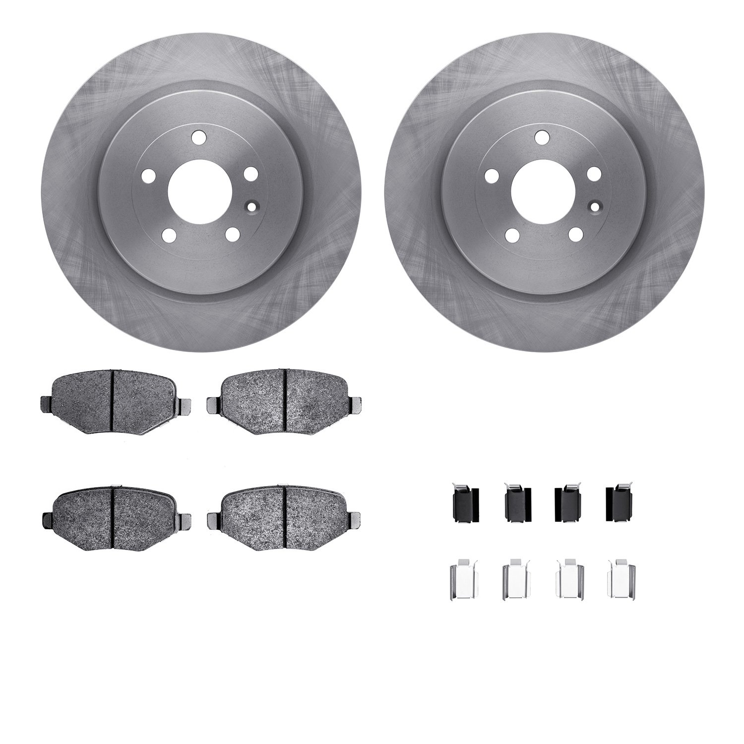 6312-54197 Brake Rotors with 3000-Series Ceramic Brake Pads Kit with Hardware, 2017-2019 Ford/Lincoln/Mercury/Mazda, Position: R