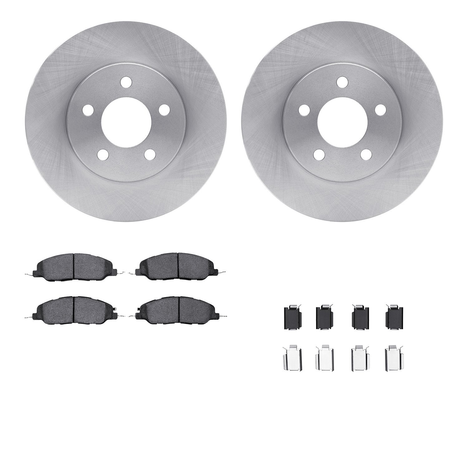 6312-54199 Brake Rotors with 3000-Series Ceramic Brake Pads Kit with Hardware, 2005-2010 Ford/Lincoln/Mercury/Mazda, Position: F