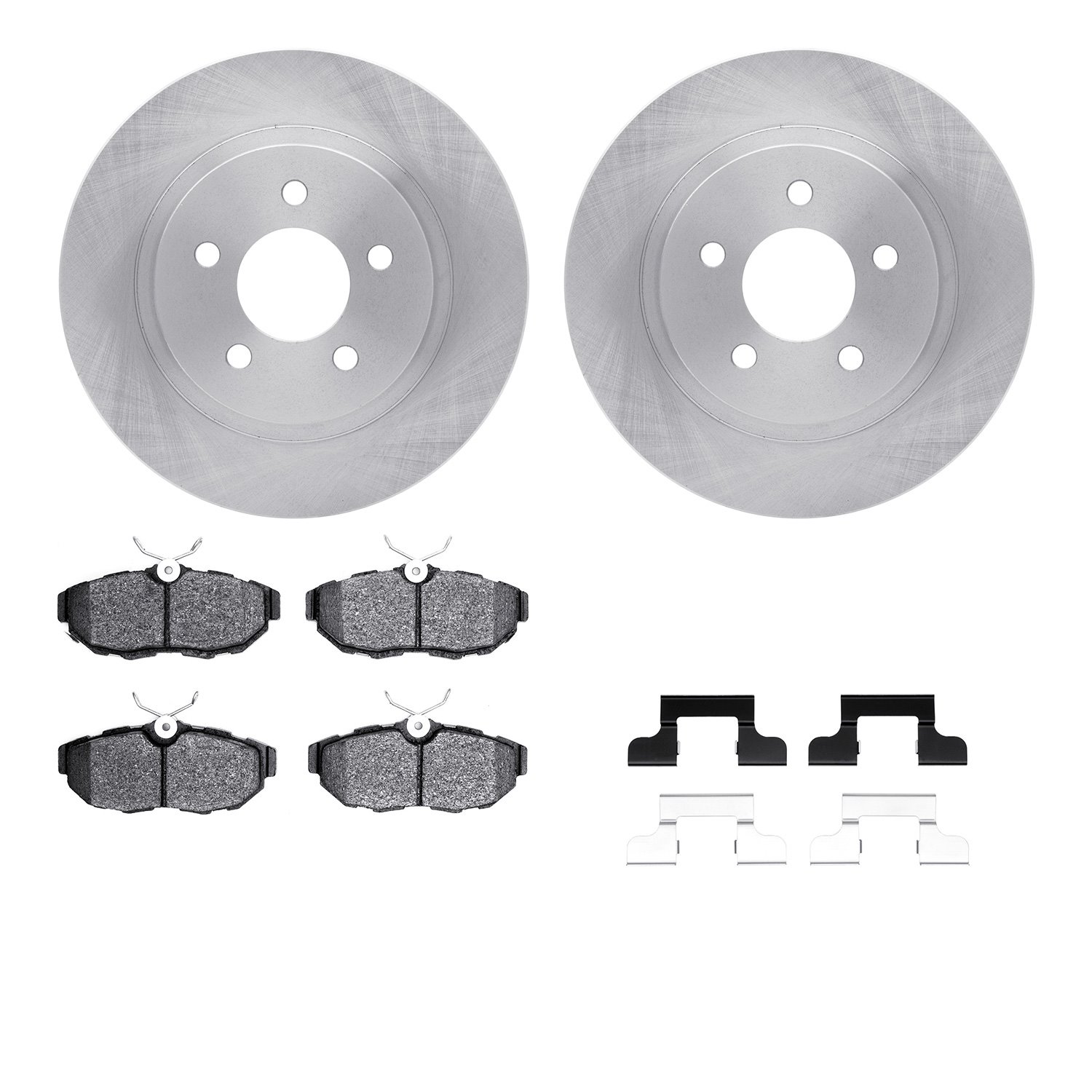 6312-54202 Brake Rotors with 3000-Series Ceramic Brake Pads Kit with Hardware, 2005-2014 Ford/Lincoln/Mercury/Mazda, Position: R