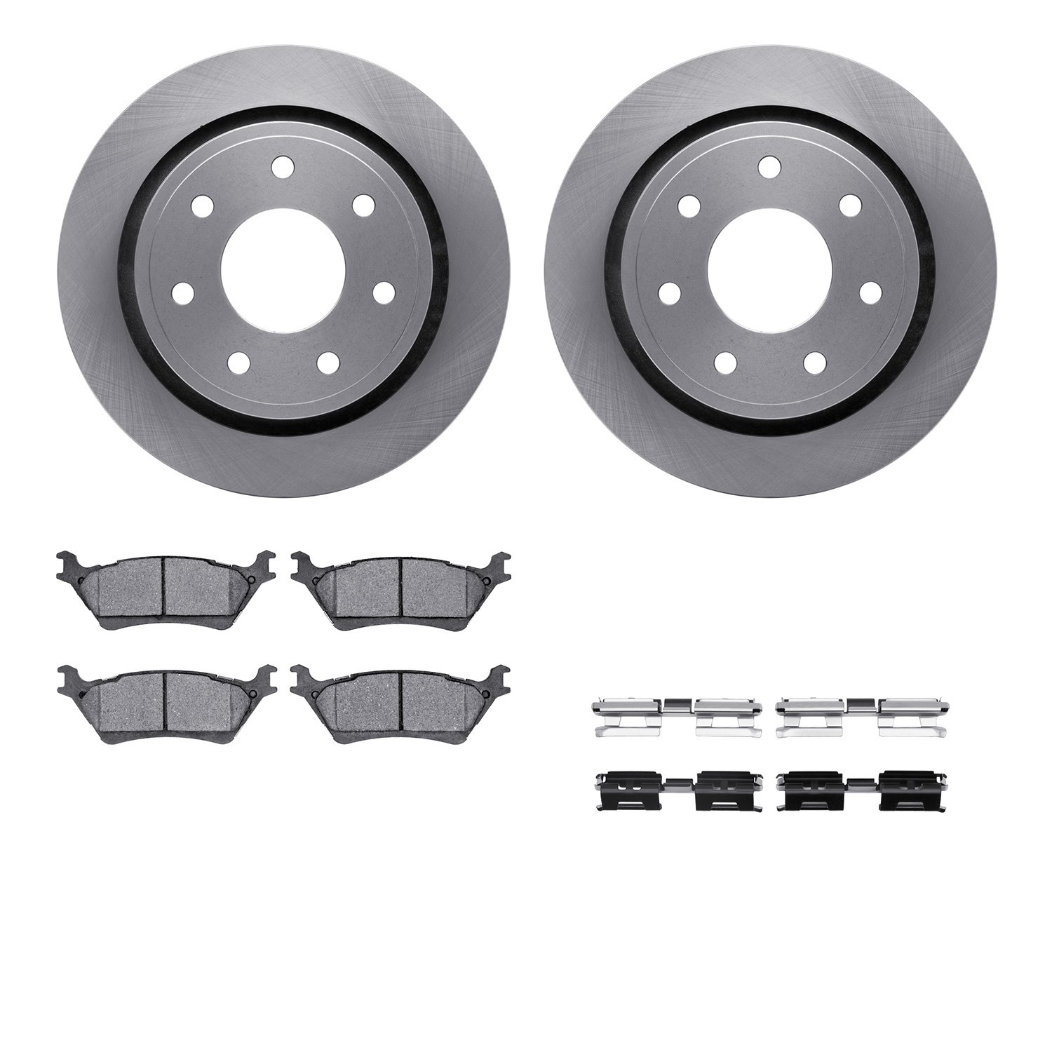 6312-54208 Brake Rotors with 3000-Series Ceramic Brake Pads Kit with Hardware, 2012-2014 Ford/Lincoln/Mercury/Mazda, Position: R