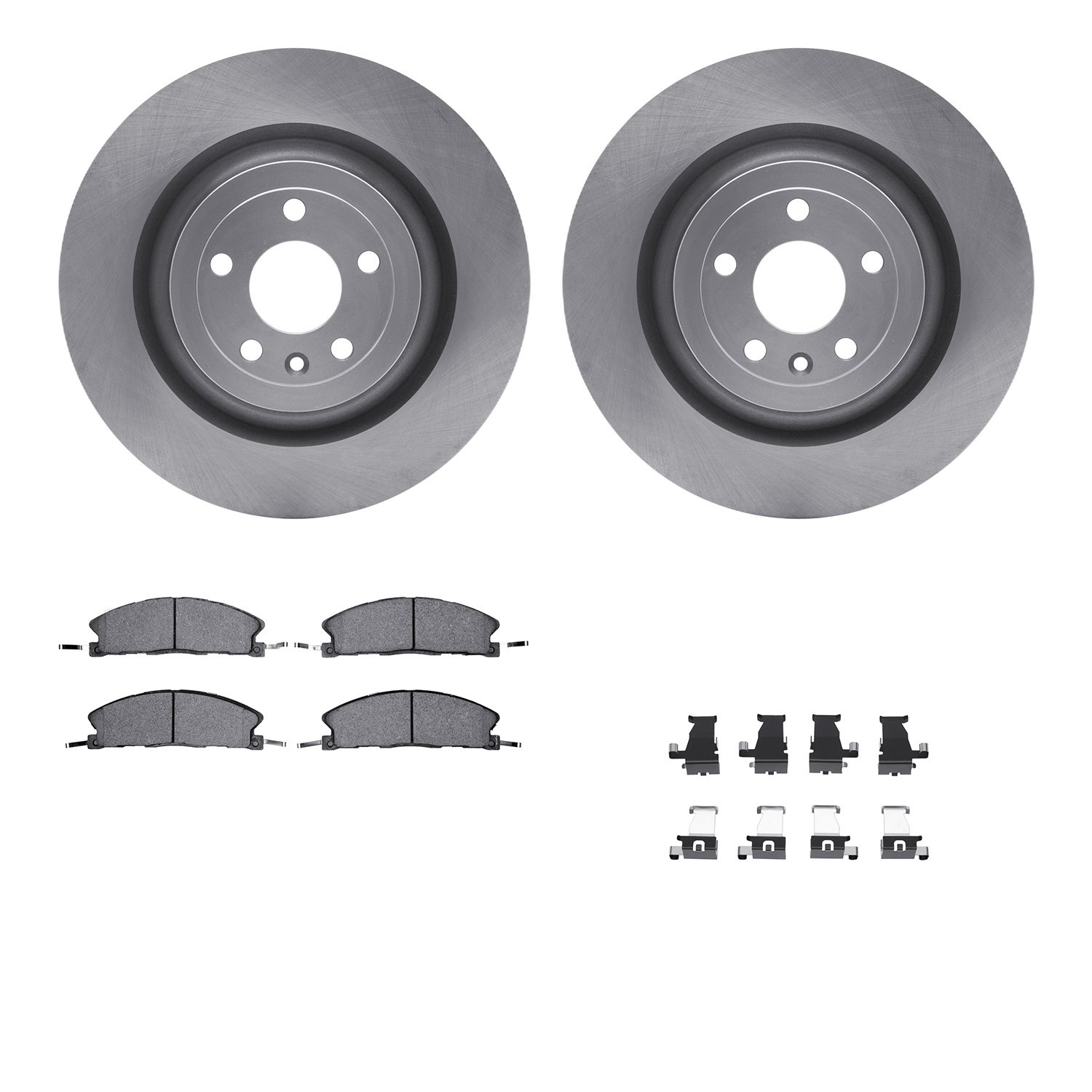 6312-54211 Brake Rotors with 3000-Series Ceramic Brake Pads Kit with Hardware, 2013-2019 Ford/Lincoln/Mercury/Mazda, Position: F