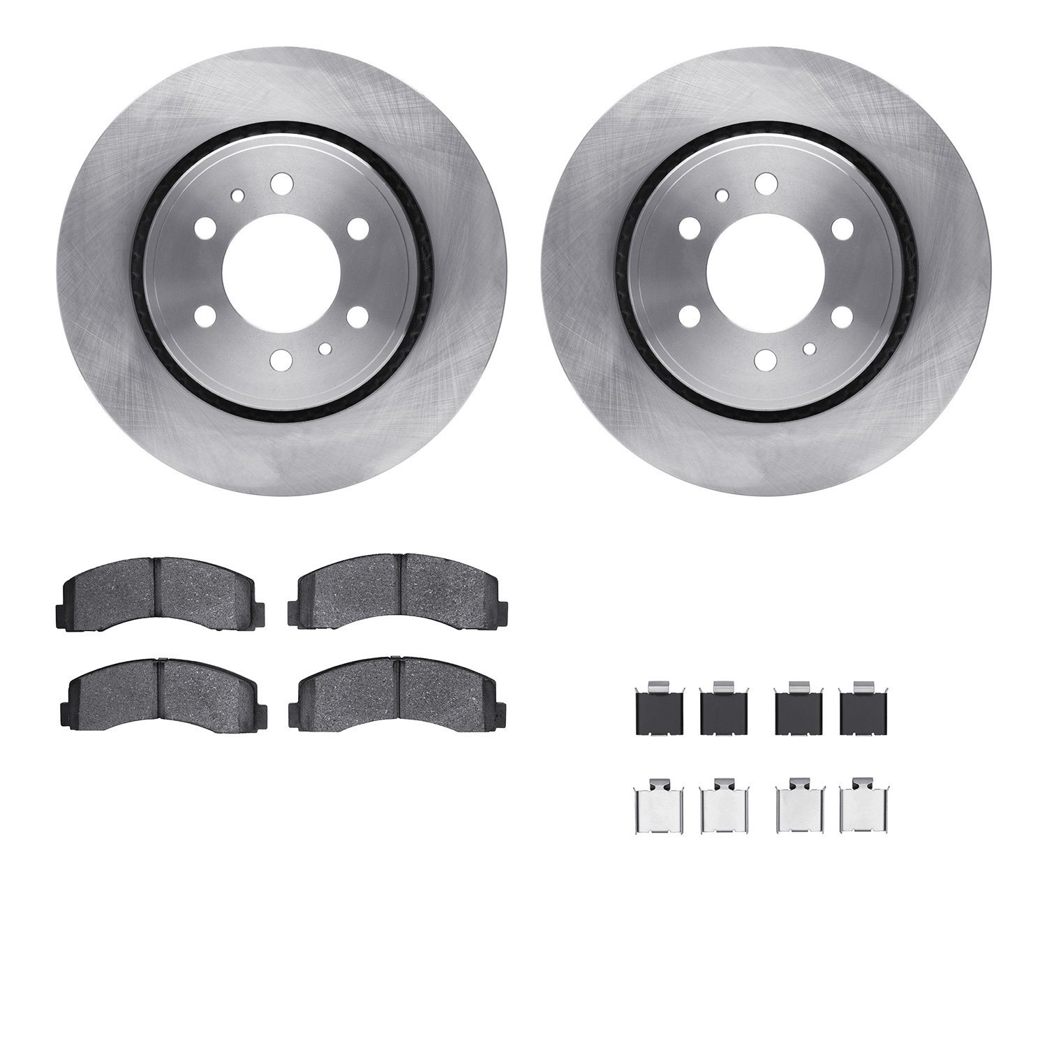 6312-54224 Brake Rotors with 3000-Series Ceramic Brake Pads Kit with Hardware, 2010-2021 Ford/Lincoln/Mercury/Mazda, Position: F