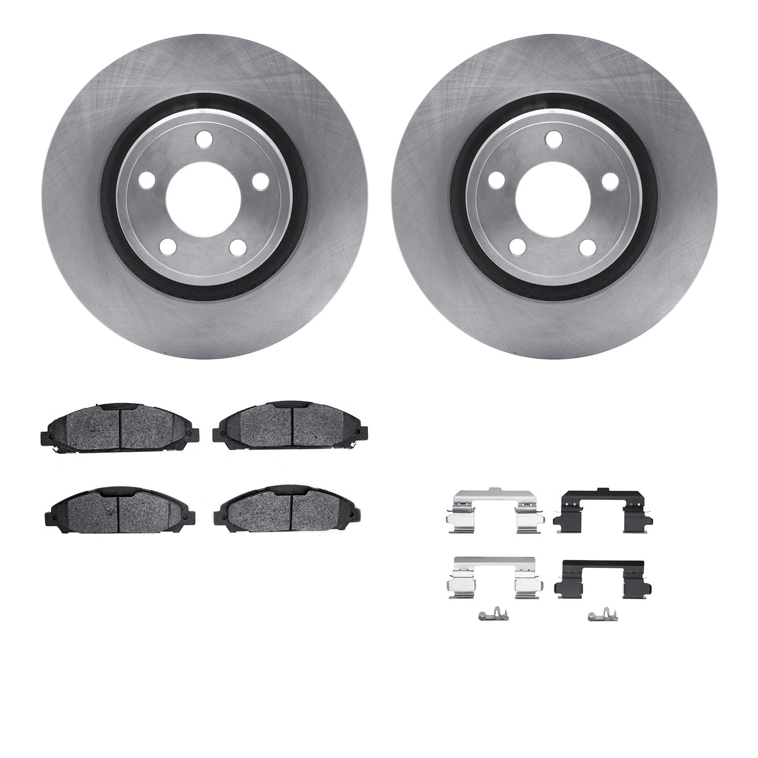 6312-54231 Brake Rotors with 3000-Series Ceramic Brake Pads Kit with Hardware, 2015-2020 Ford/Lincoln/Mercury/Mazda, Position: F