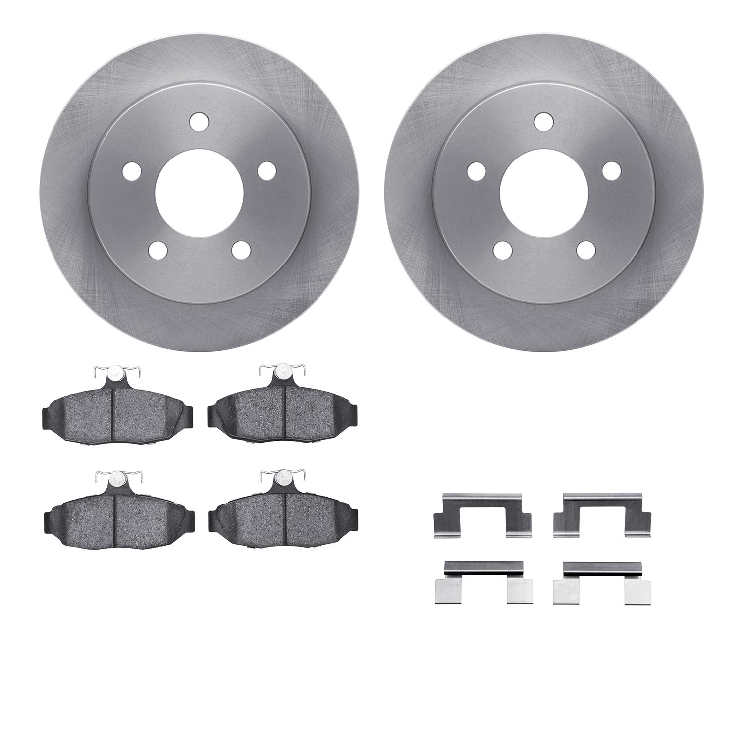 6312-55003 Brake Rotors with 3000-Series Ceramic Brake Pads Kit with Hardware, 1991-1992 Ford/Lincoln/Mercury/Mazda, Position: R