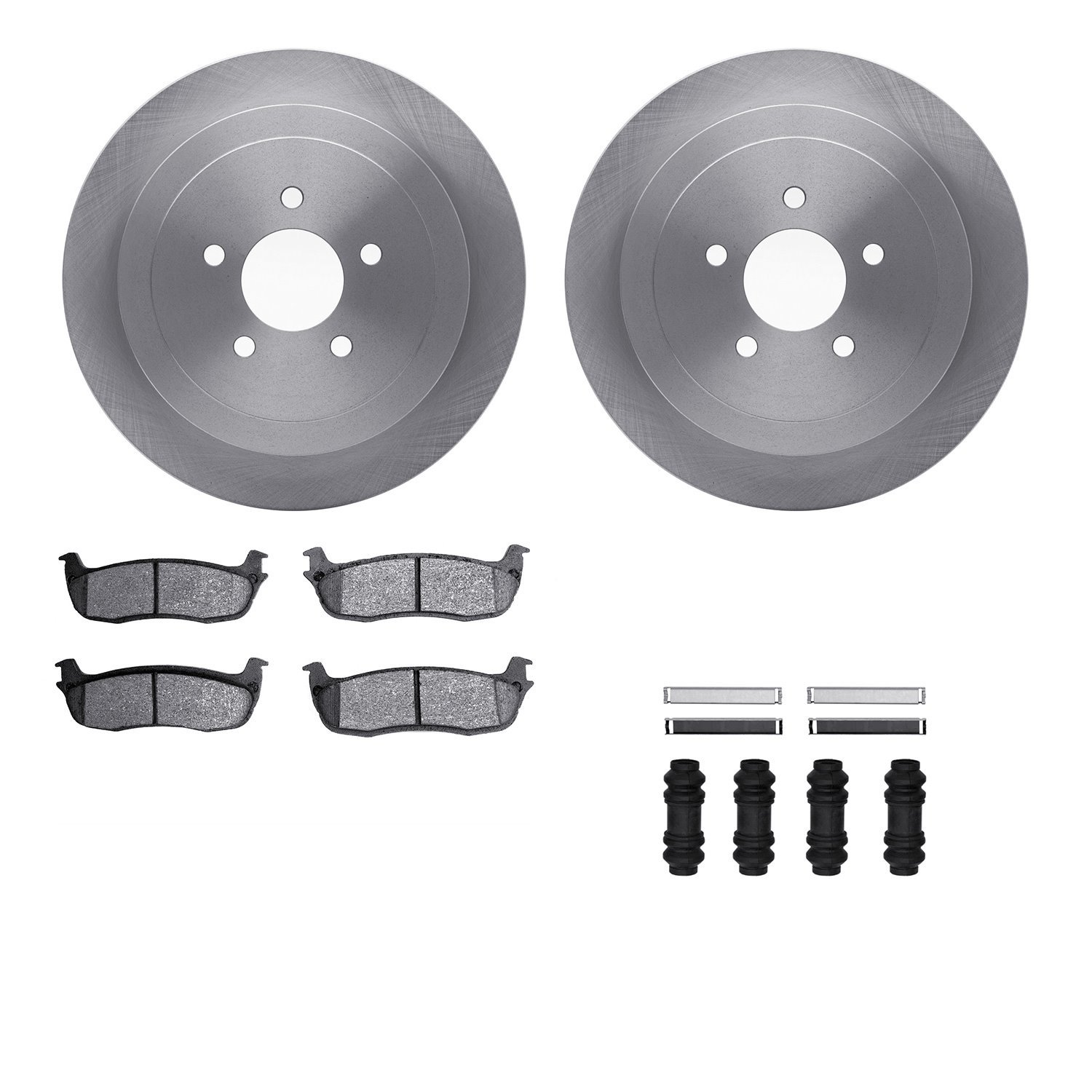 6312-55004 Brake Rotors with 3000-Series Ceramic Brake Pads Kit with Hardware, 2003-2011 Ford/Lincoln/Mercury/Mazda, Position: R